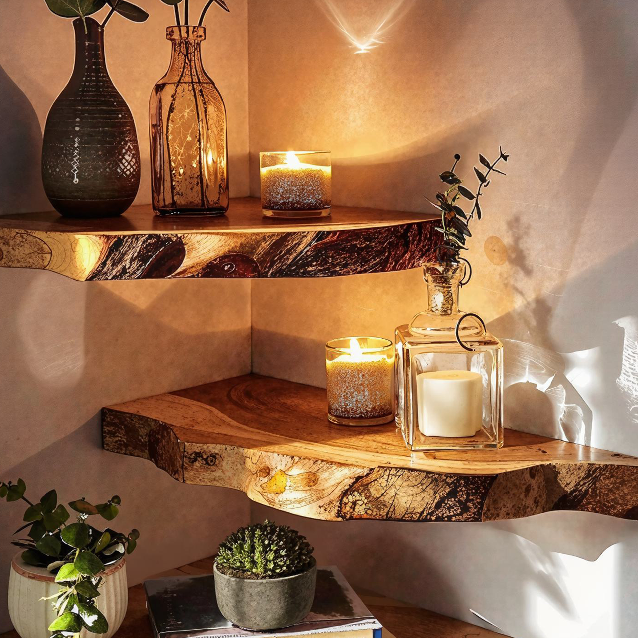 Floating Corner Shelves Wall Shelves Decorative