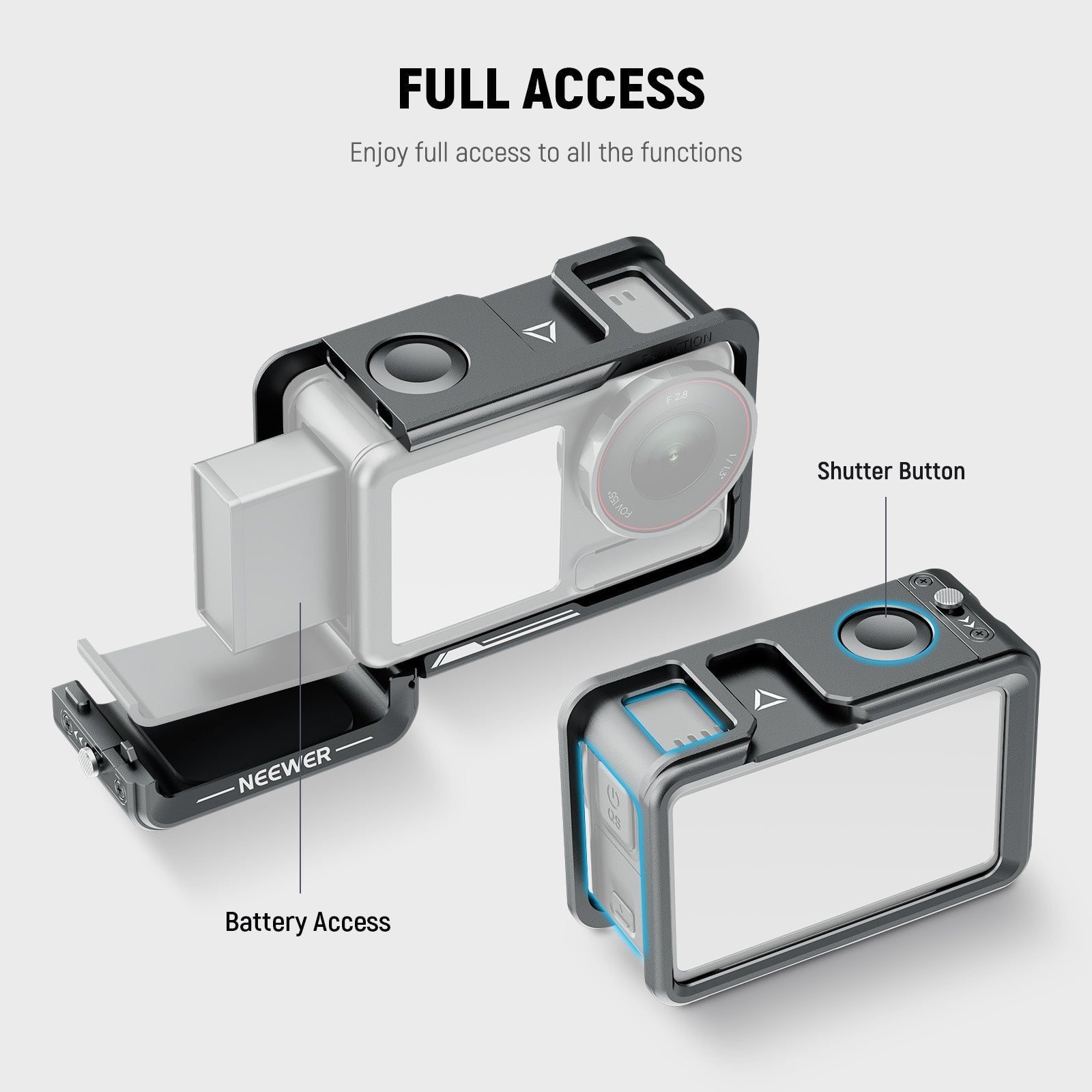 NEEWER AC014+AC034 Cage and Side Handle Kit For DJI Osmo Action 5 Pro/4/3