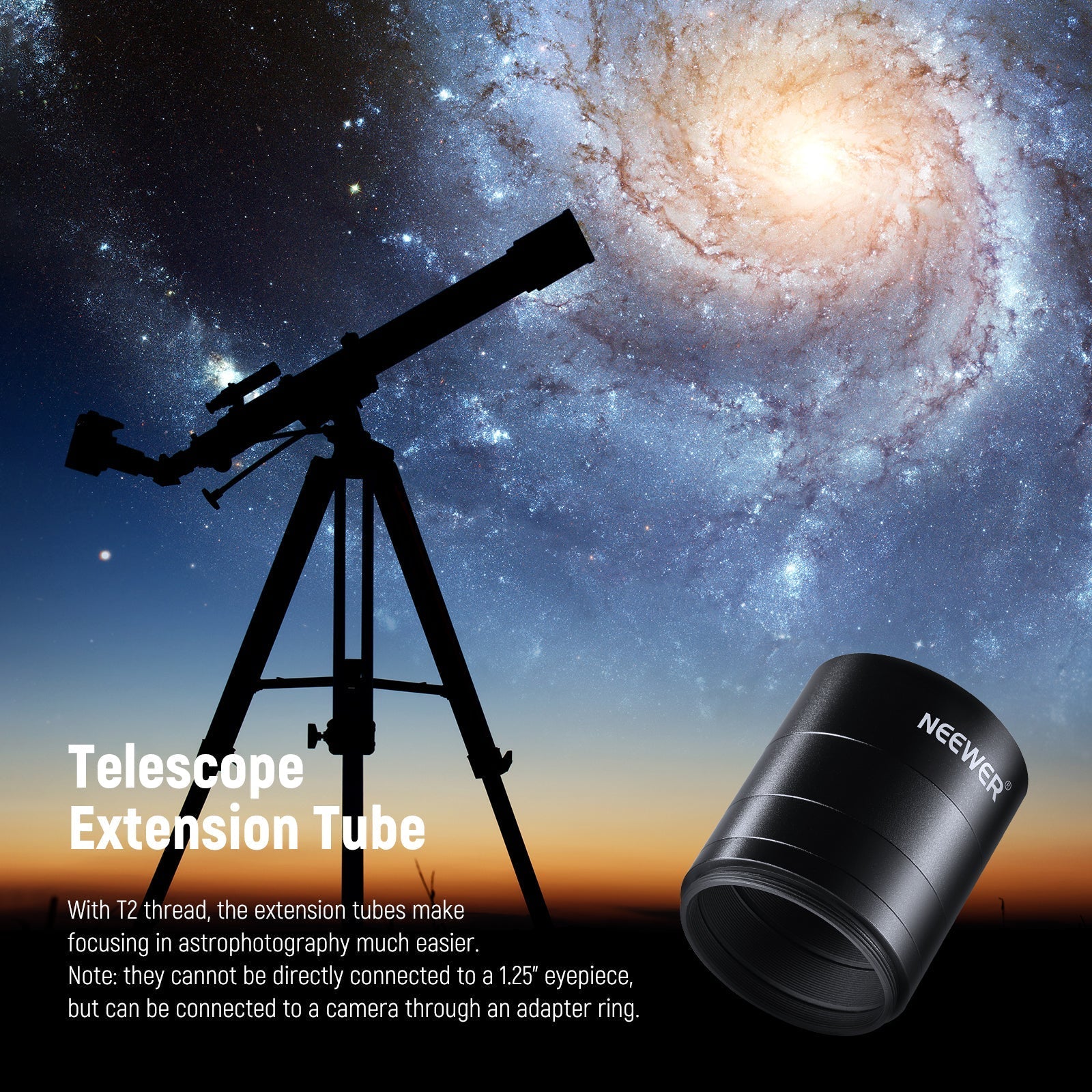 NEEWER 4 Pcs LS-T6 Extension Tube Kit Telescope Accessory