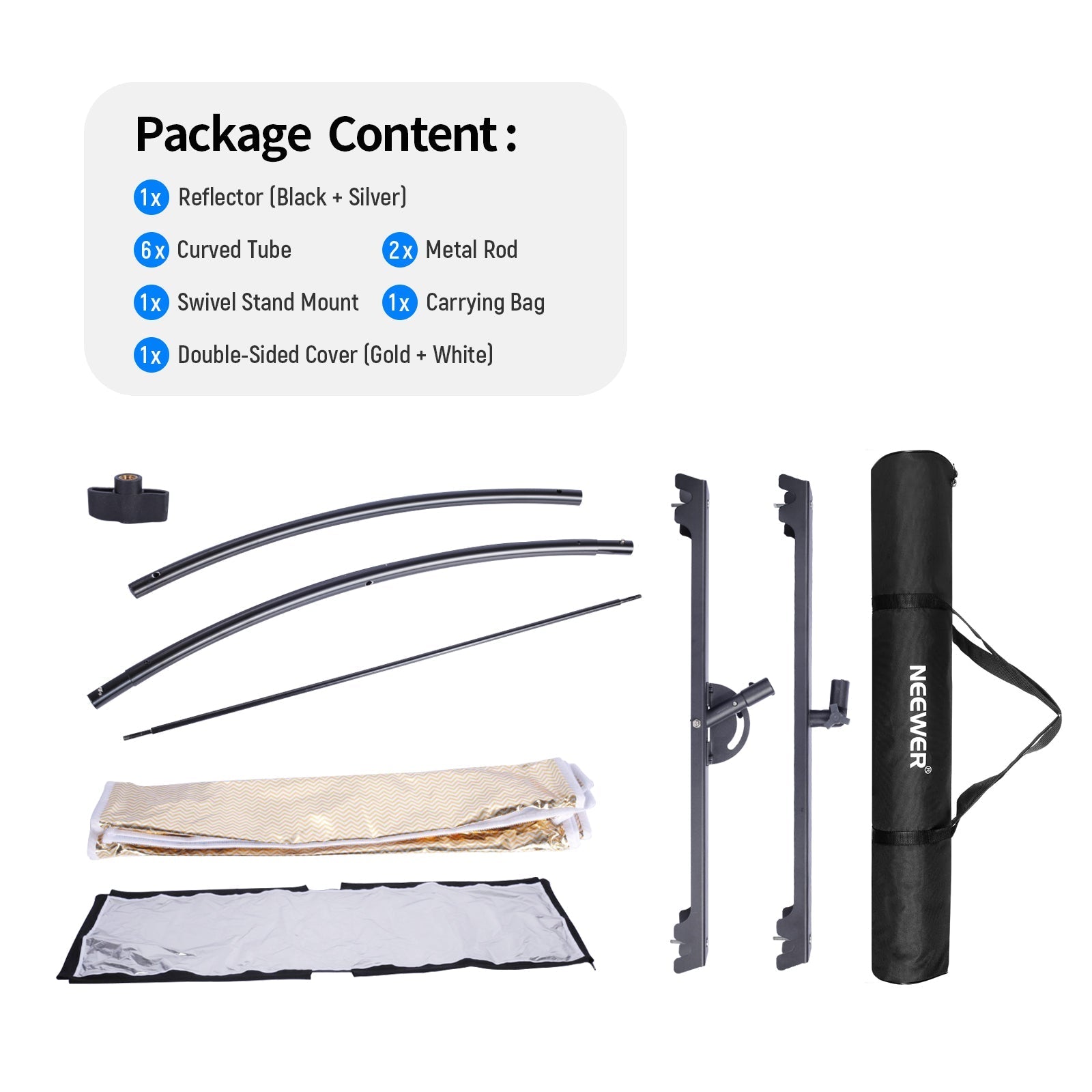 NEEWER 65.7"x 24"/167x61cm Clamshell Light Reflector Diffuser
