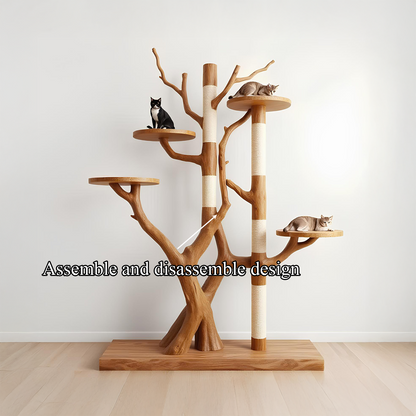 Rustic Tree Cat Tower Modern Living Room