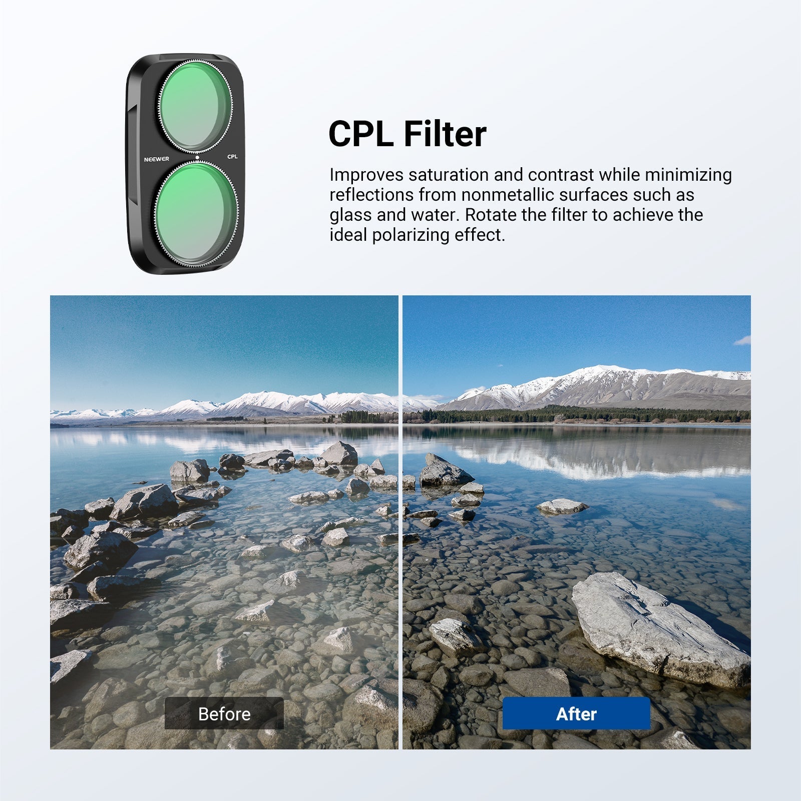 NEEWER CPL+ND Filter Set Compatible with DJI Osmo Pocket 4P