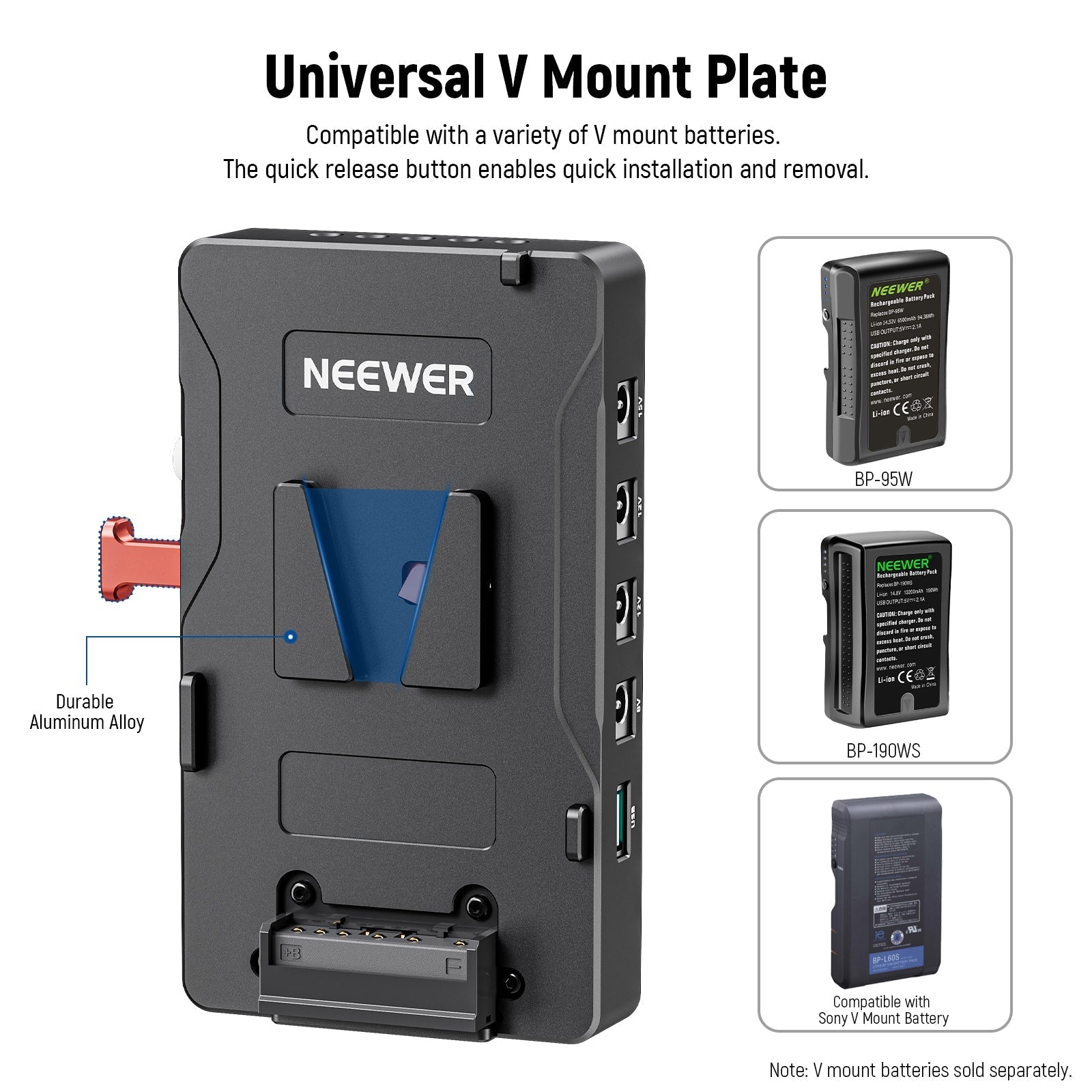 NEEWER VB-A1 V Mount Battery Adapter Plate