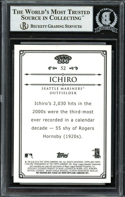 Ichiro Suzuki Autographed 2010 Topps 206 Bronze Card #52 Seattle Mariners Beckett BAS #12669115