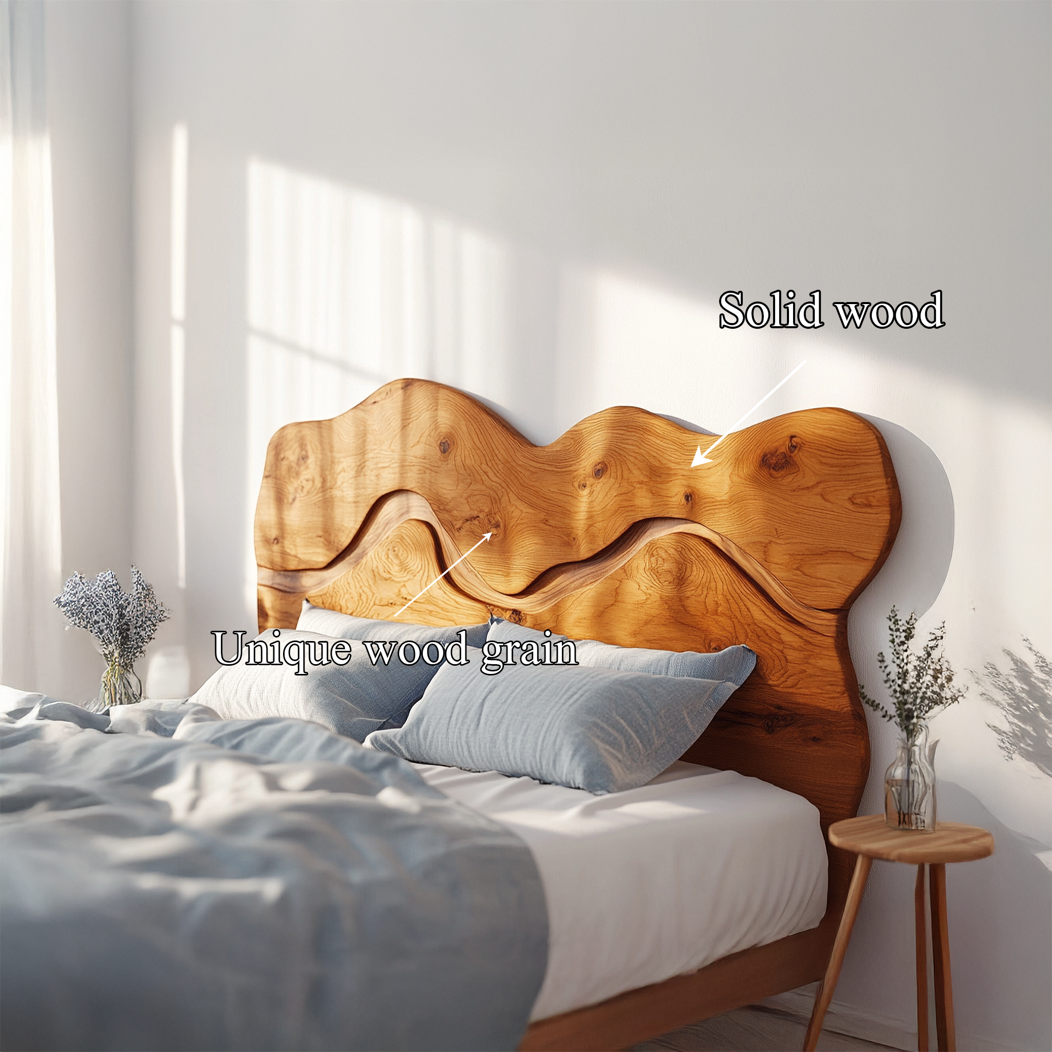 Rustic Sculptural Wall Headboard For Bedroom And Sleeping Space