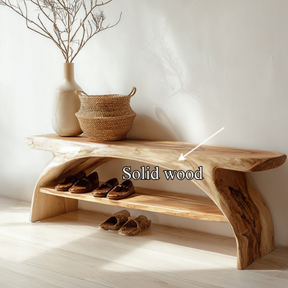 Rustic Shoe Storage Bench Entryway Living Room