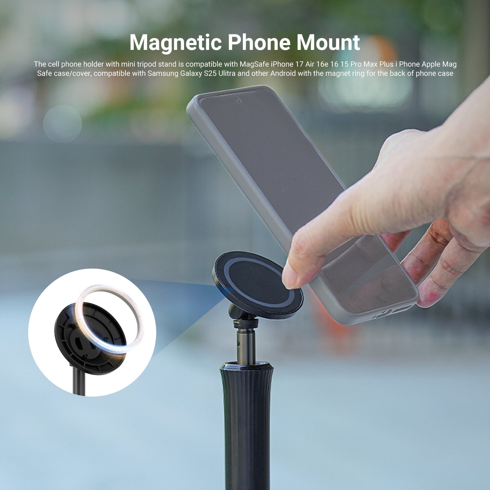 NEEWER TP016 Magnetic Airplane Phone Holder with Mini Tripod