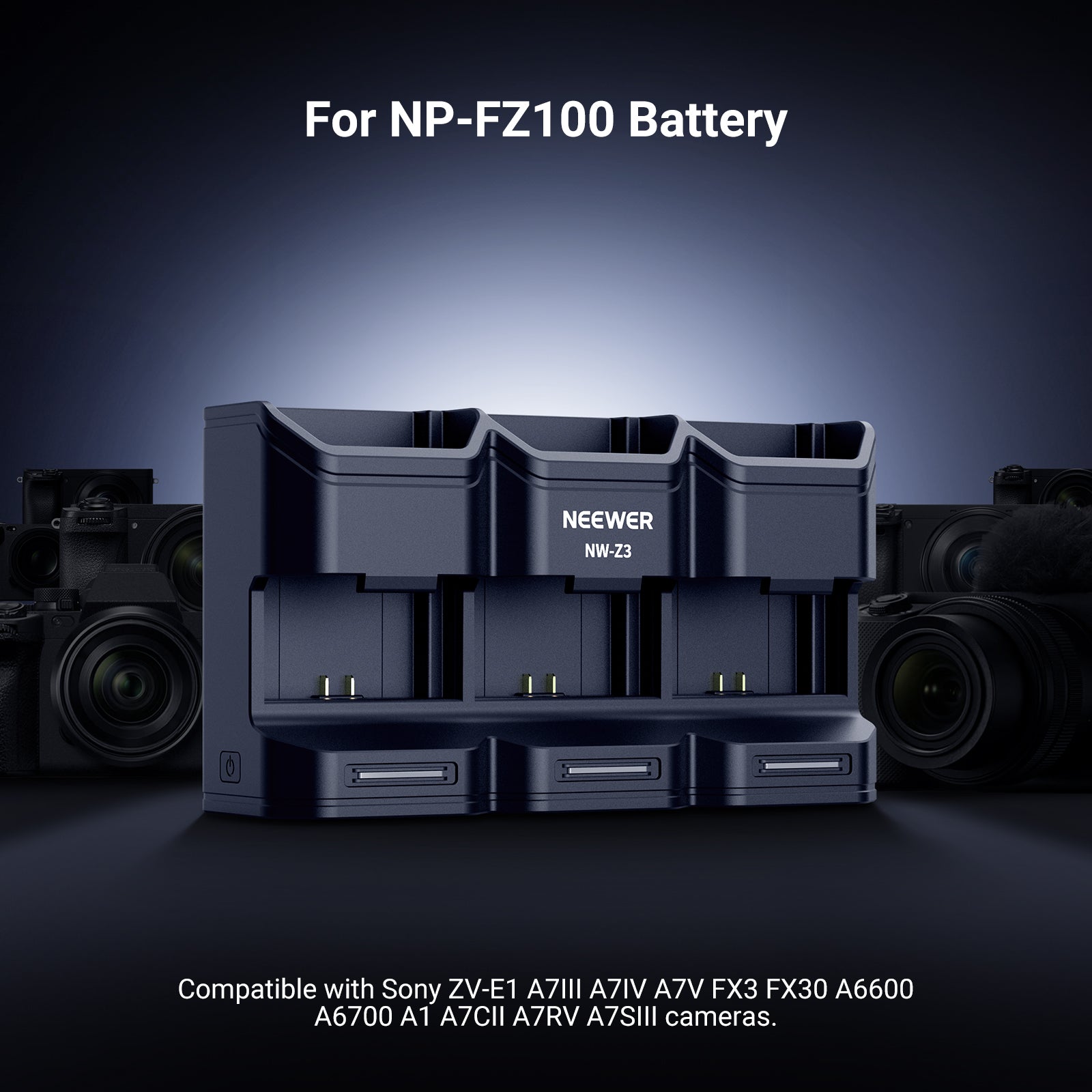 NEEWER BASICS NW-Z3 3 Slot USB Battery Charger for NP-FZ100