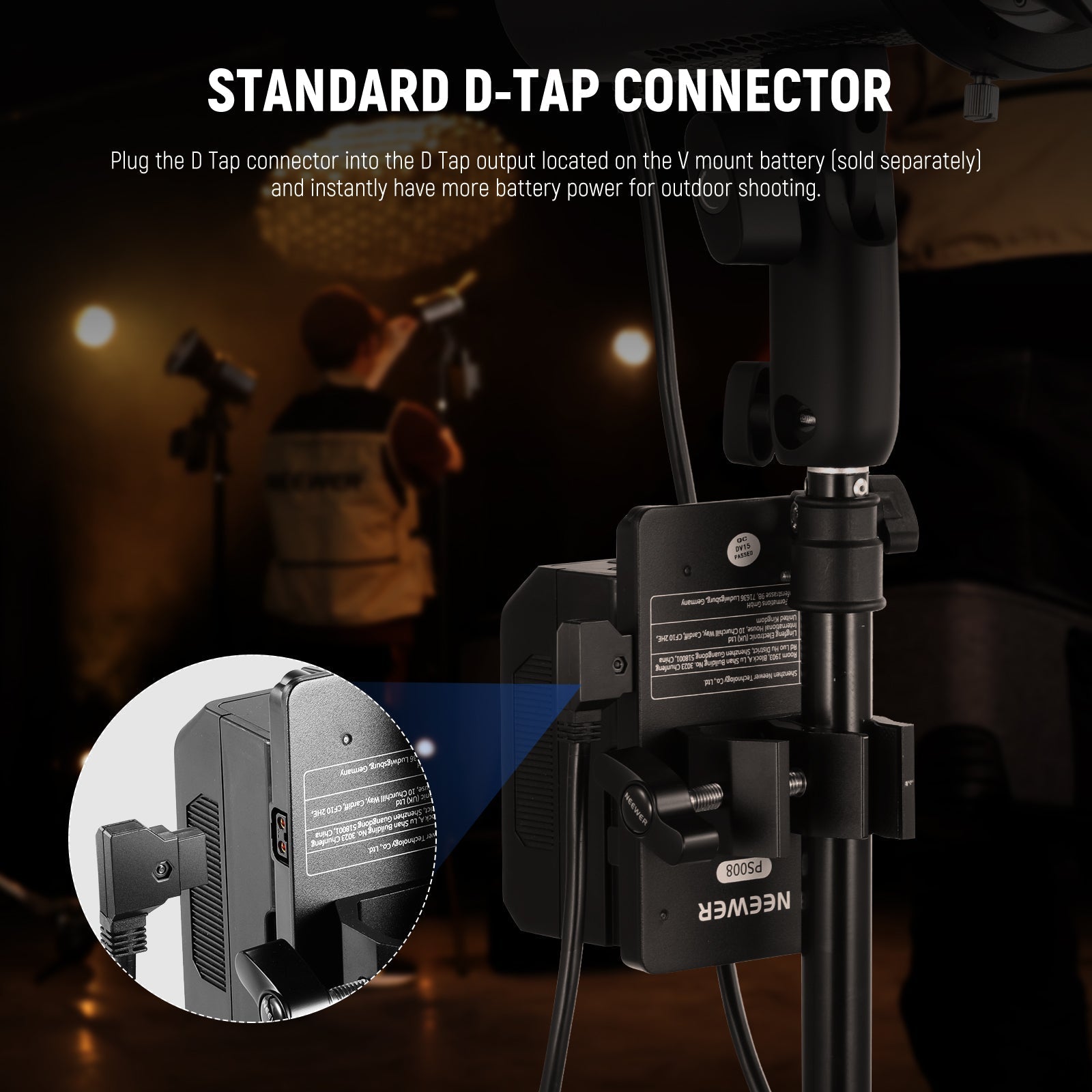 NEEWER NC011 D-Tap to 4 Pin XLR Cable for PL60C LED Video Light