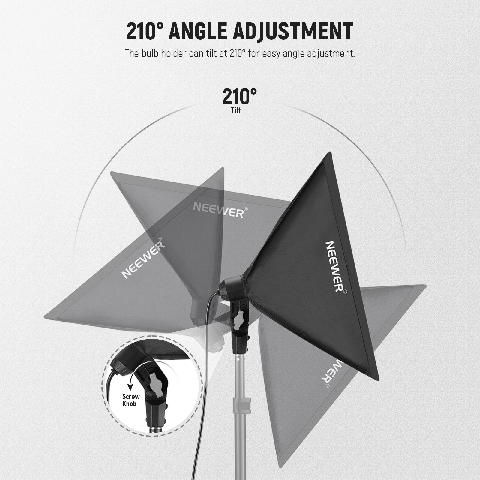 NEEWER NK300 24"X24"/60x60 350W Equivalent Softbox Lighting Kit