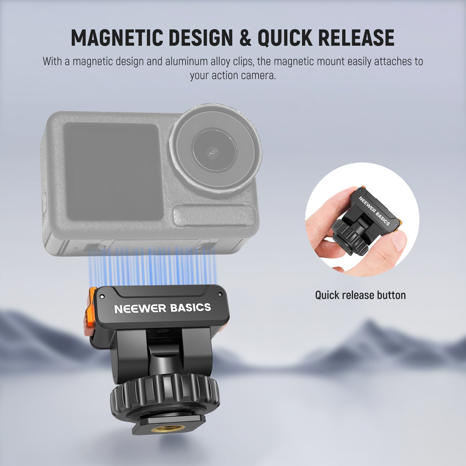 NEEWER BASICS AC037 Magnetic Mount Adapter For DJI OSMO Action 3/4/5 Pro