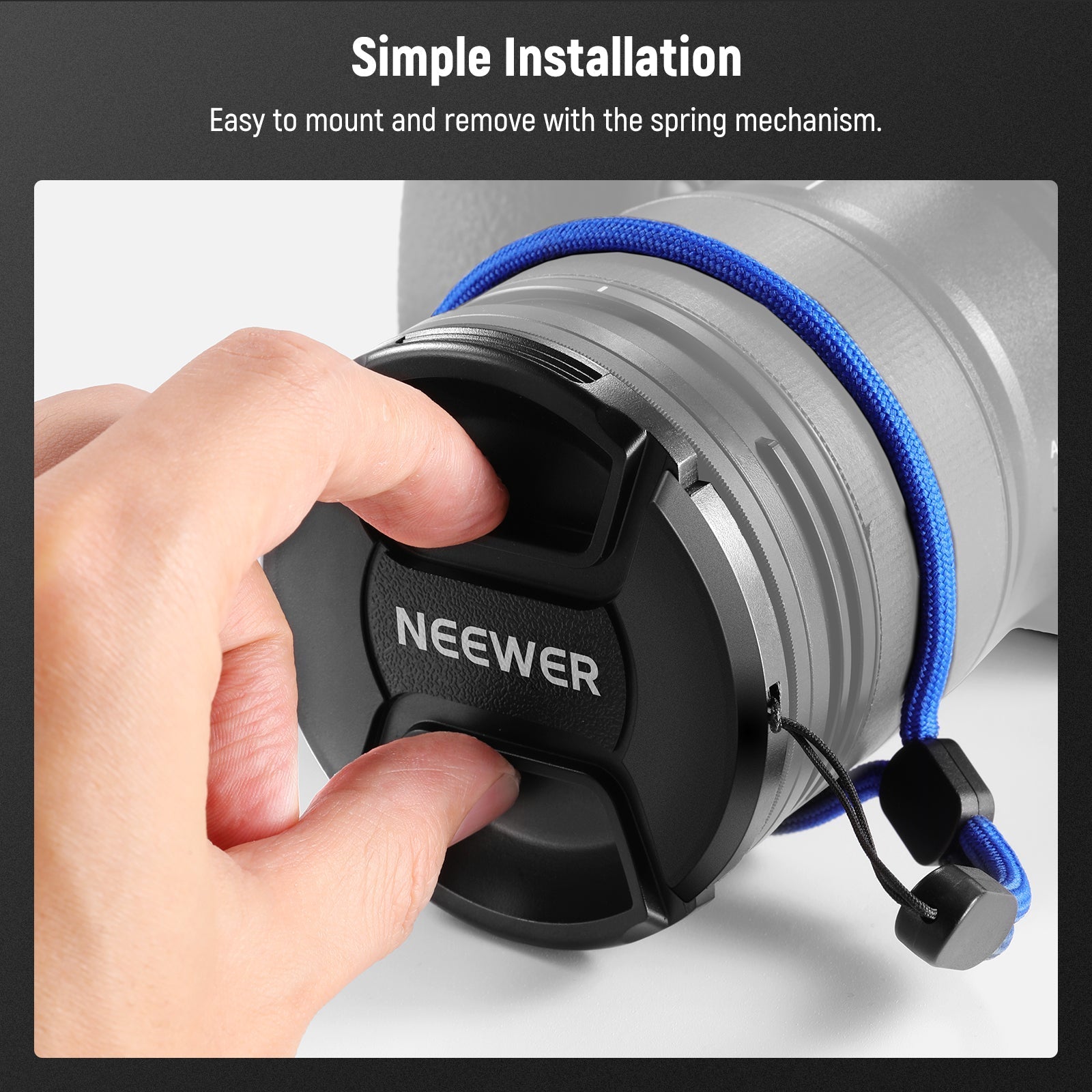 NEEWER 2 Pack Camera Lens Cap Kit