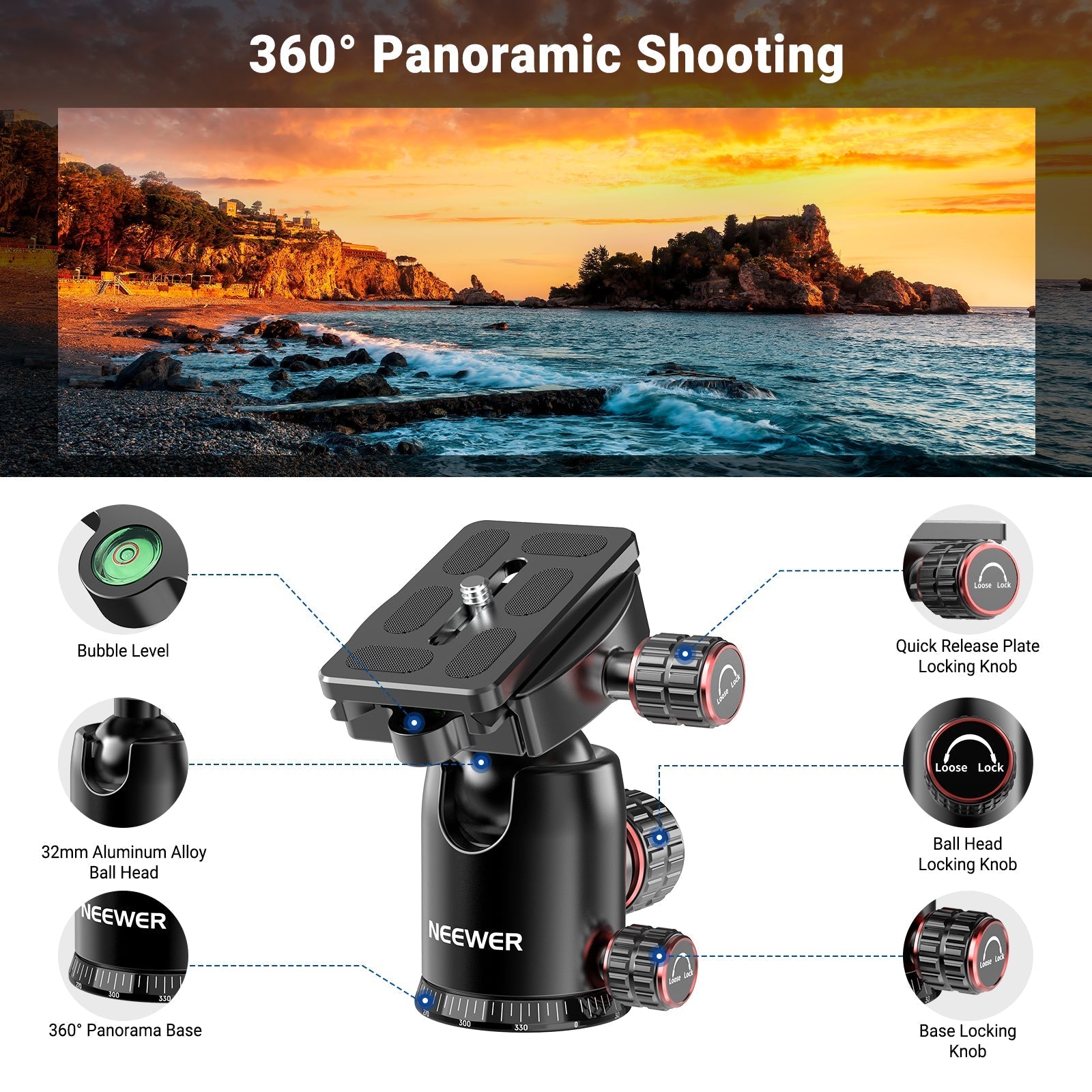 NEEWER BASICS TP014 76" Overhead Camera Tripod Monopod