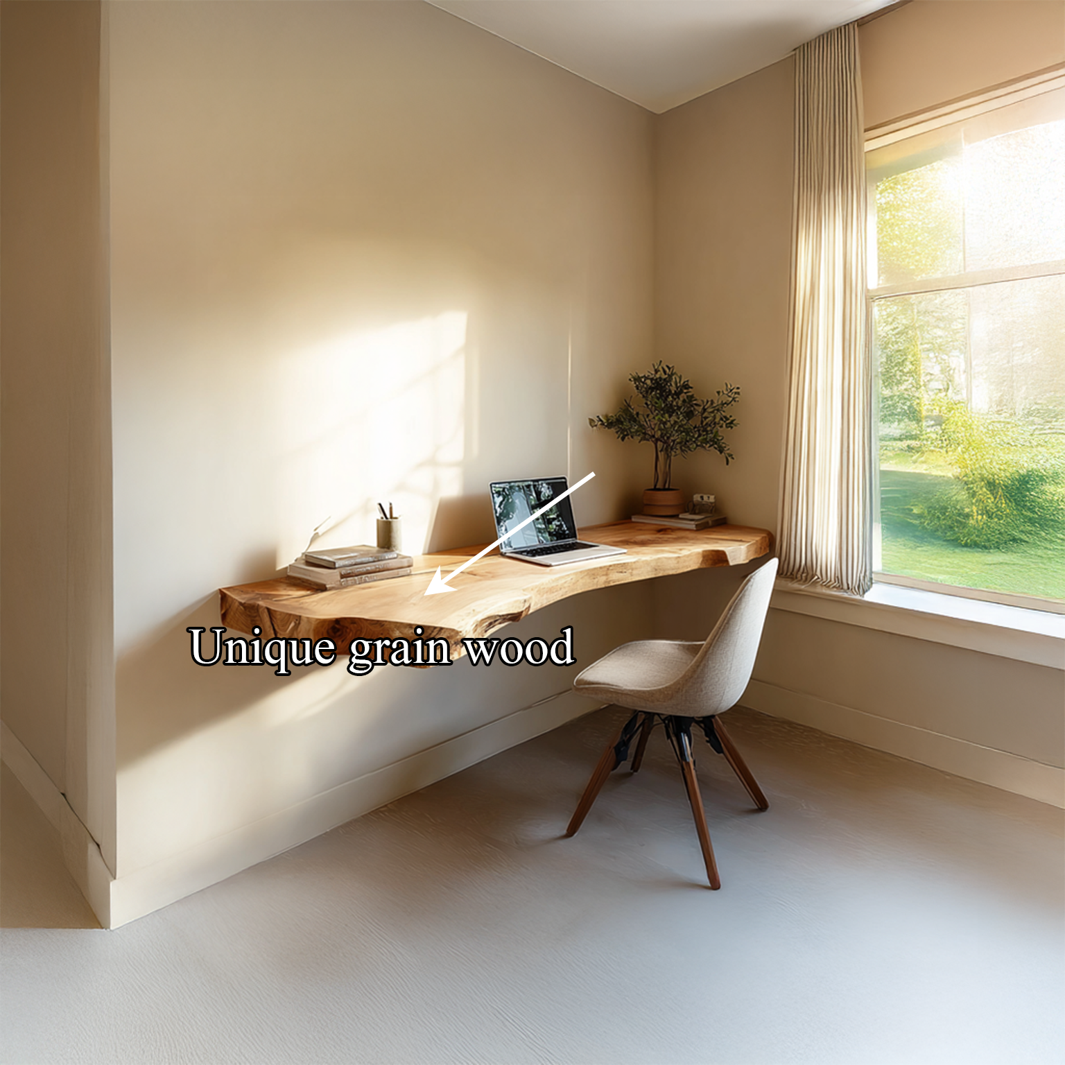 Mid Century Floating Desk Living Home Office