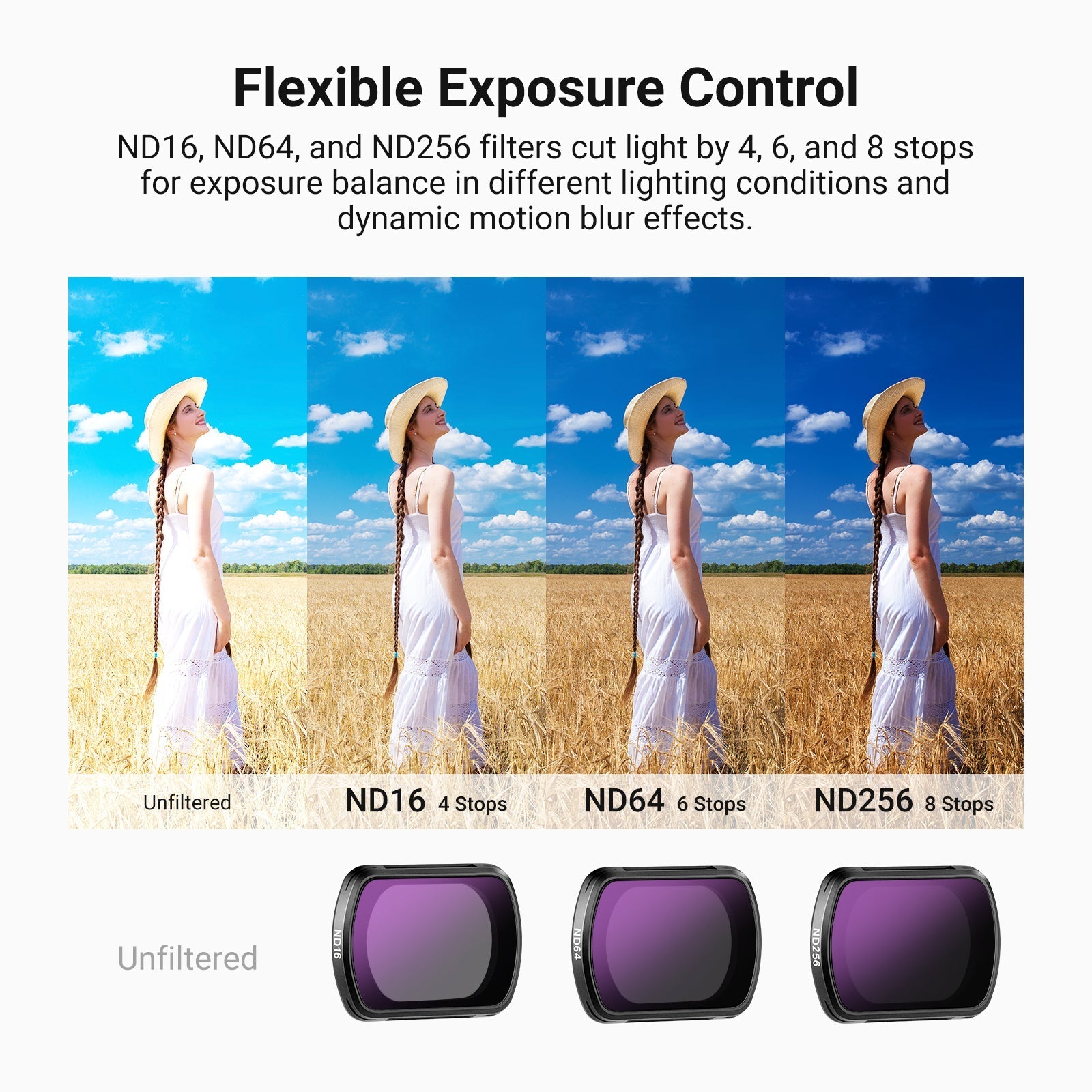 NEEWER Variable ND Filter Compatible with DJI Osmo Pocket 3 / Pocket 4 & Xtra Muse
