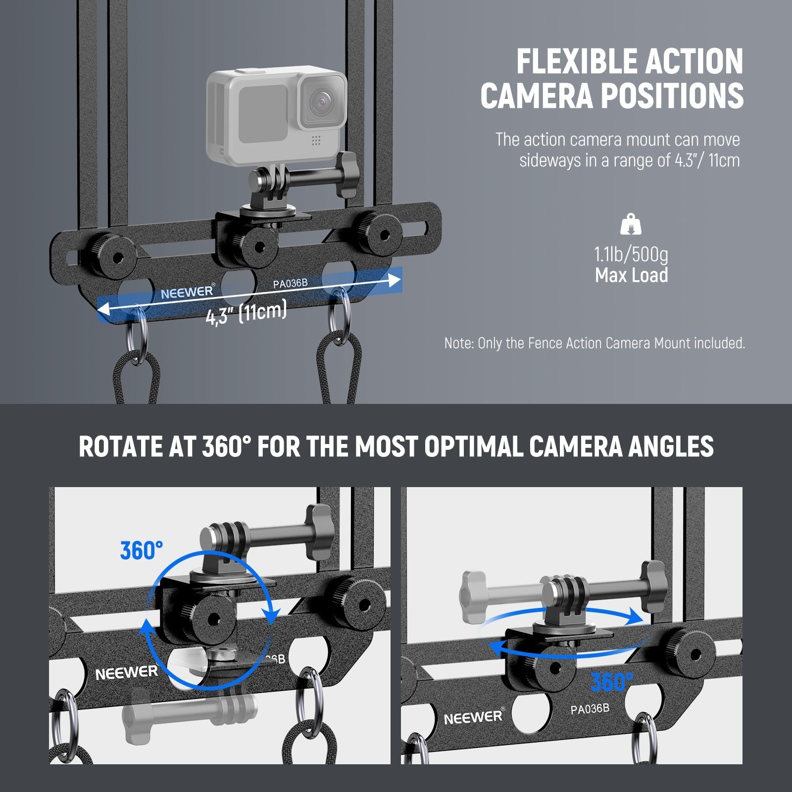 NEEWER PA036B Fence Phone & Camera Mount