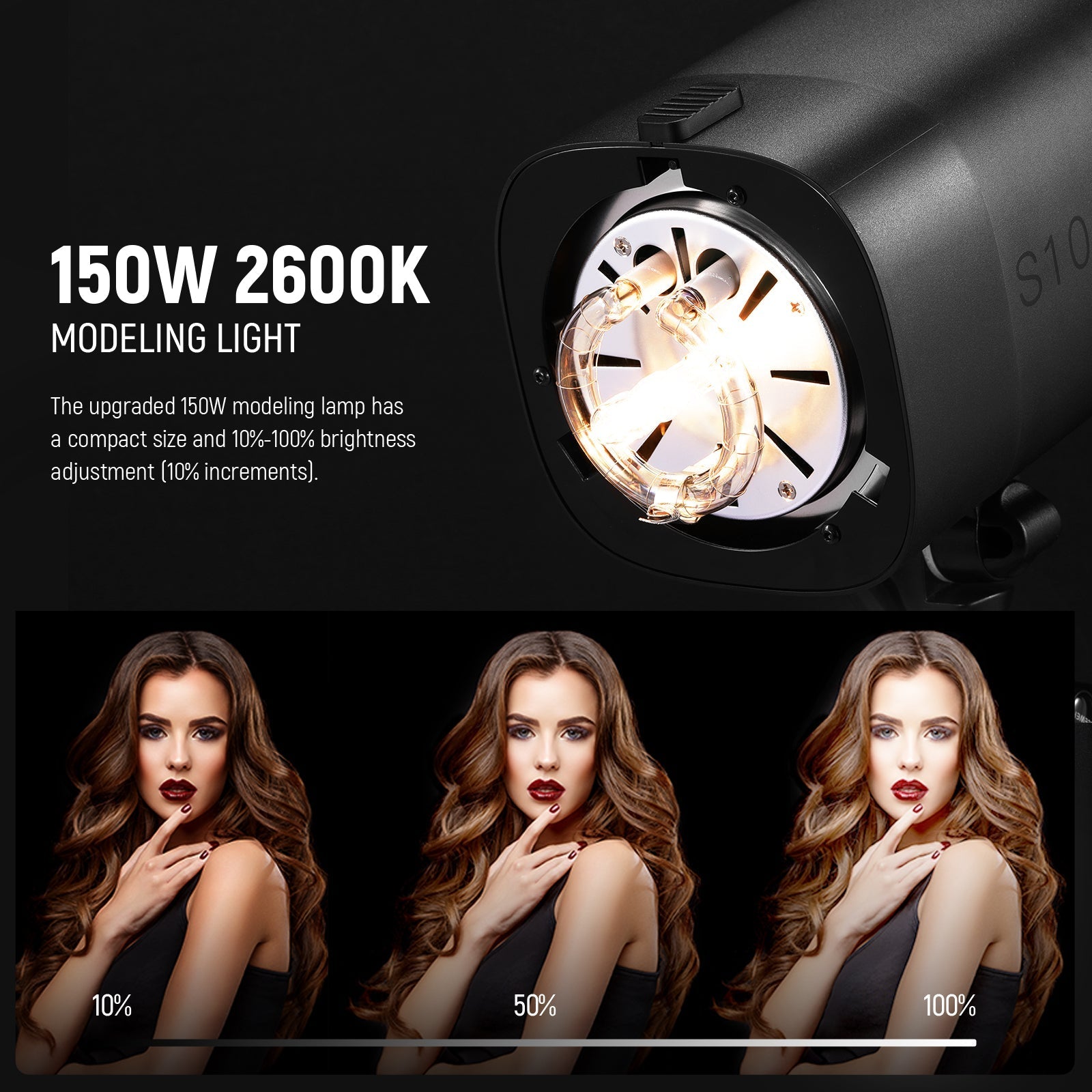 NEEWER 2 Pack S101-300W PRO 300Ws Studio Monolight Flash Light Kit