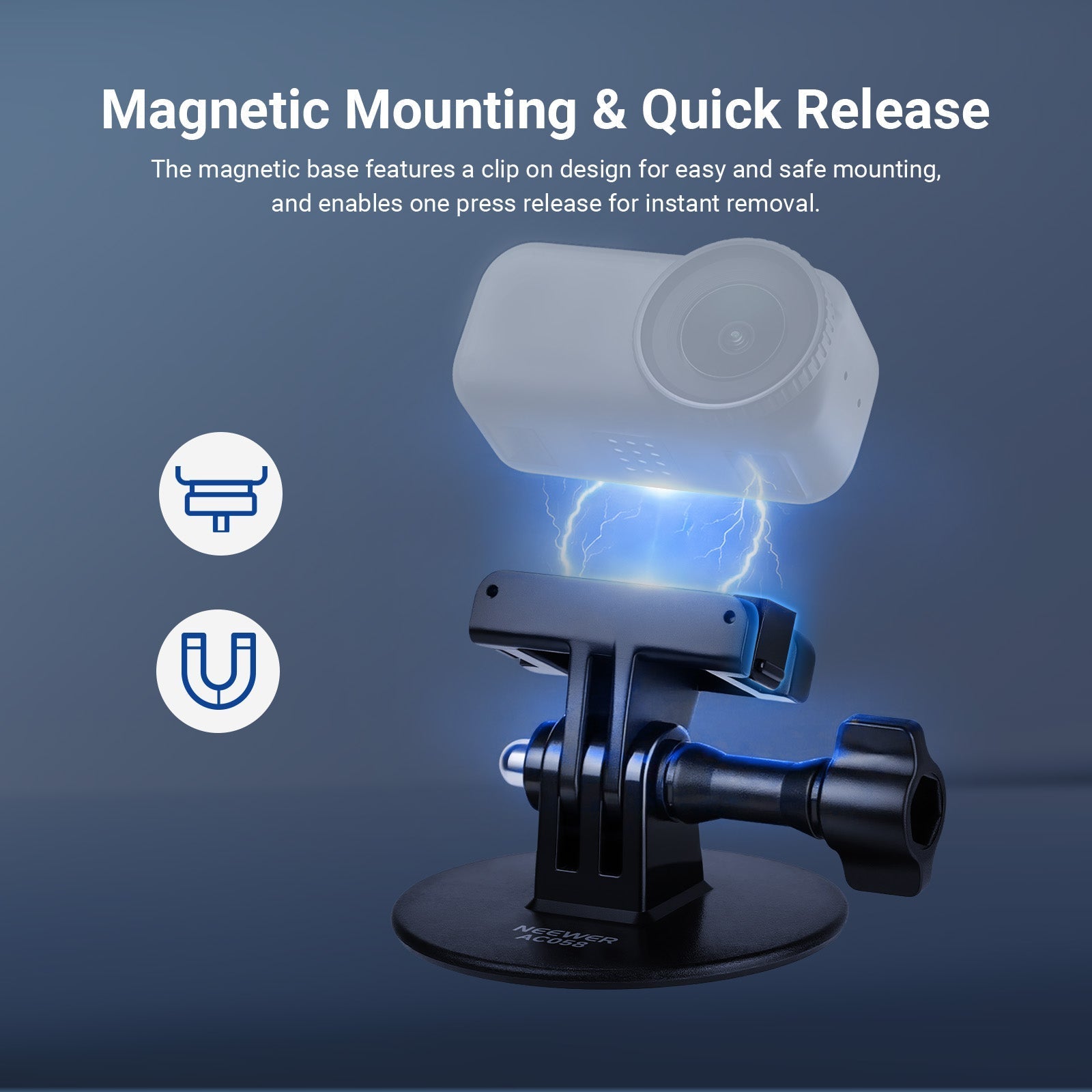 NEEWER AC058 Adhesive Base Mount Kit for DJI Osmo Nano/Osmo 360/Action 6 5 Pro 4 3