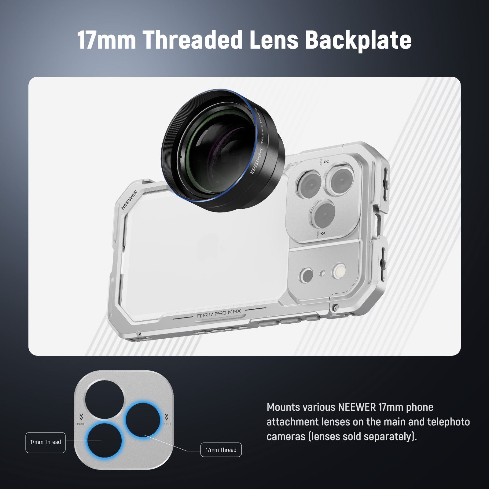 NEEWER PA143/PA144 Phone Cage Compatible with iPhone 17 Pro/Pro Max