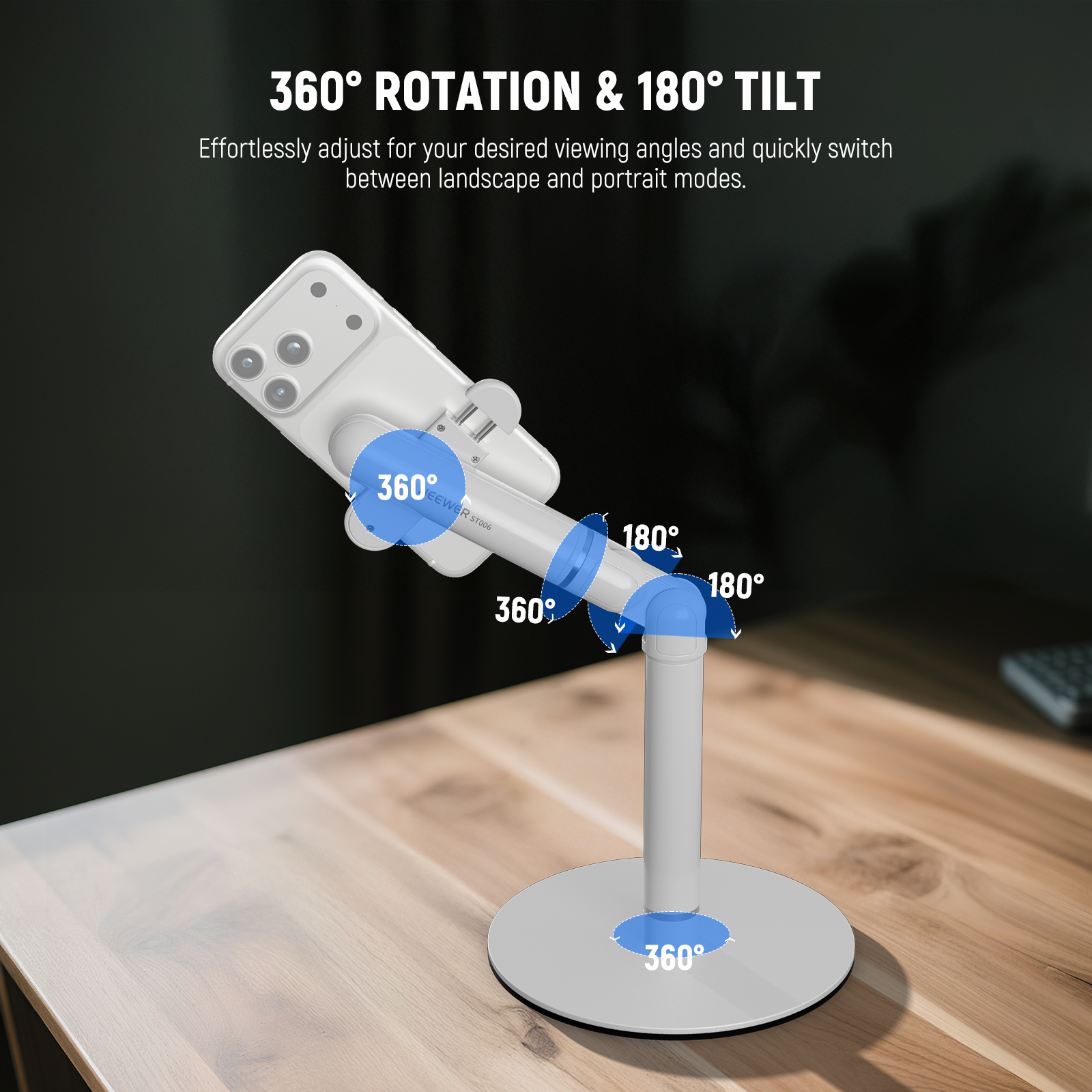 NEEWER BASICS ST006 Adjustable Phone Holder Stand for Desk