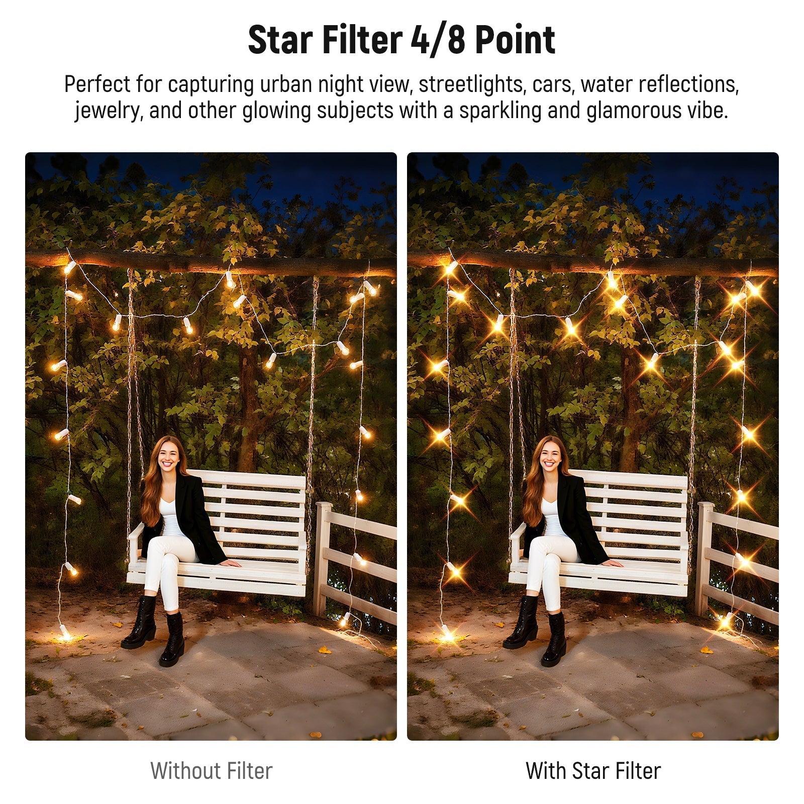 NEEWER Adjustable Star Filter 4/8 Point