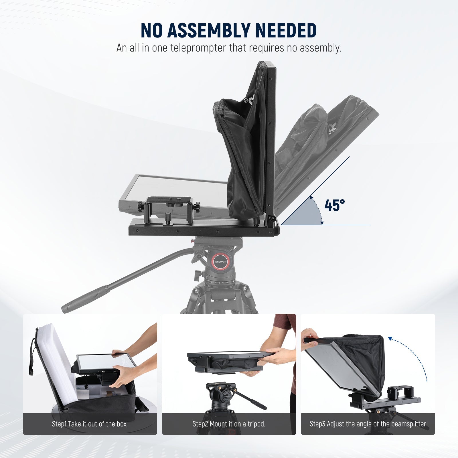 NEEWER BASICS X16B 16"  Aluminum Alloy Liftable Teleprompter
