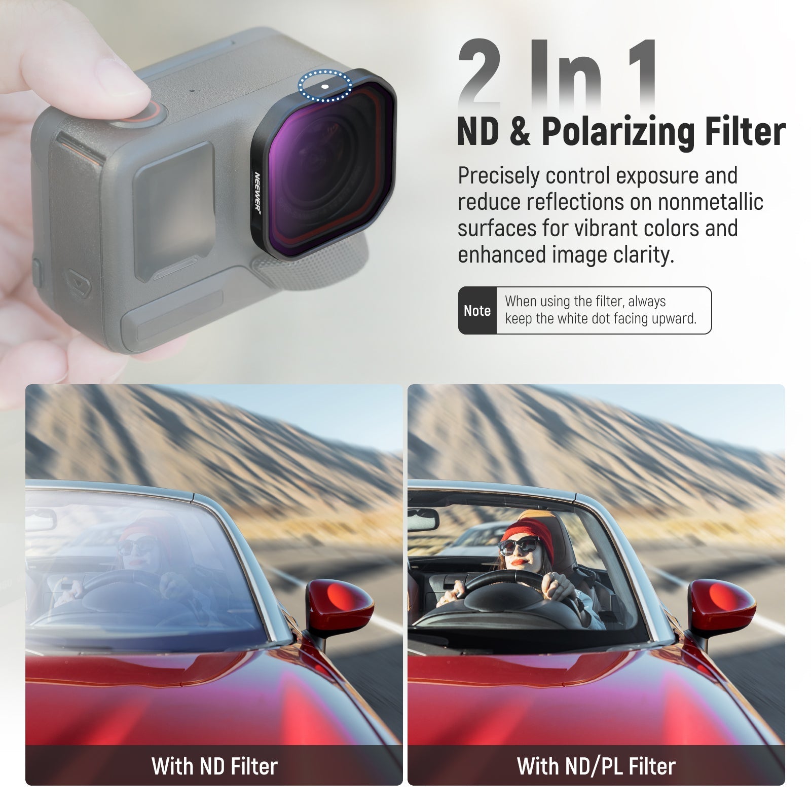 NEEWER PL/ND Filter Set Compatible with Insta360 Ace Pro 2