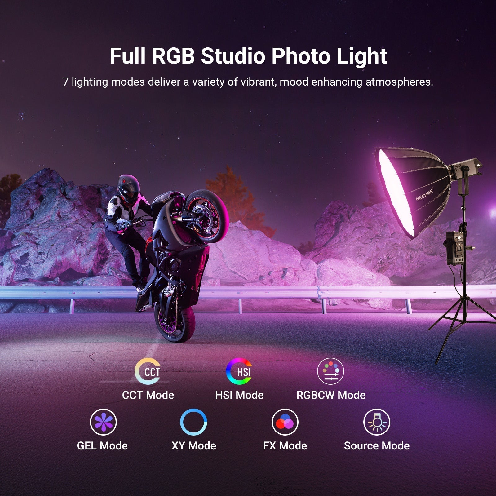 NEEWER AS600C 600W Output RGB COB Studio Video Light