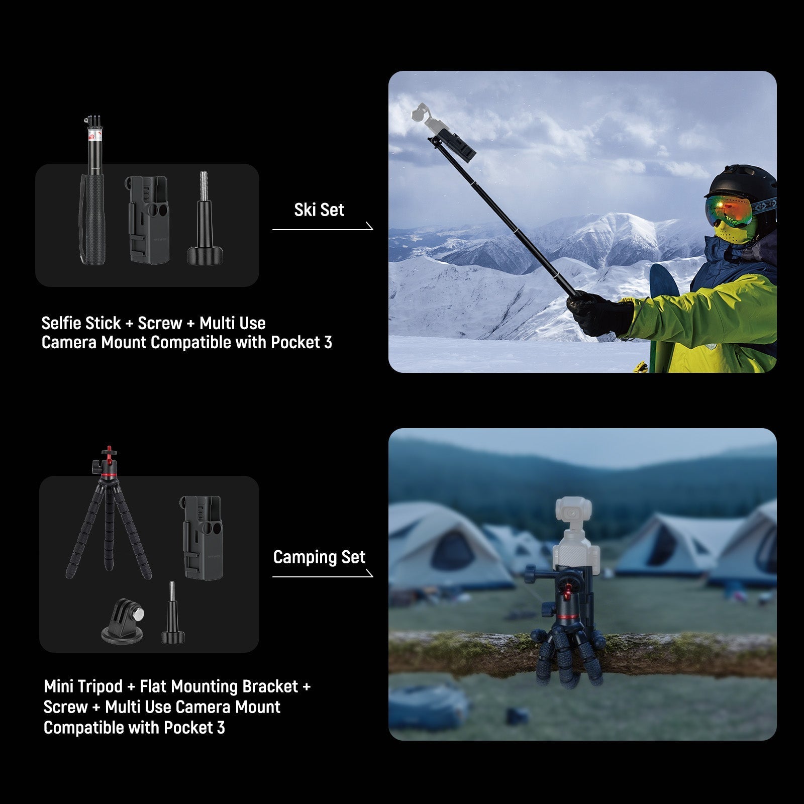 NEEWER BASICS GP-52 16 In 1 Adapter Mounts Accessories Kit for DJI OSMO Pocket 3