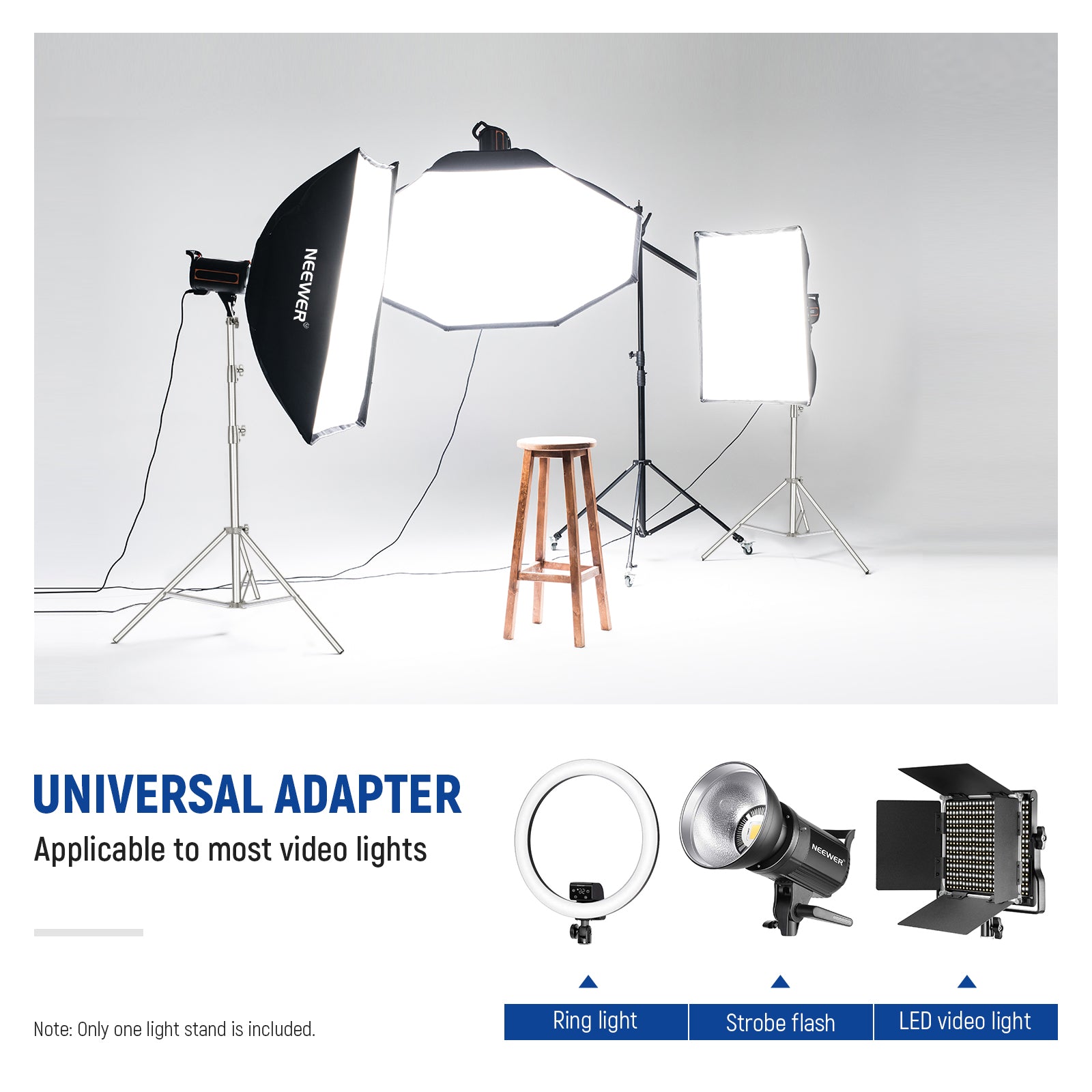 NEEWER 2 Pack Stainless Steel Heavy Duty Light Stand