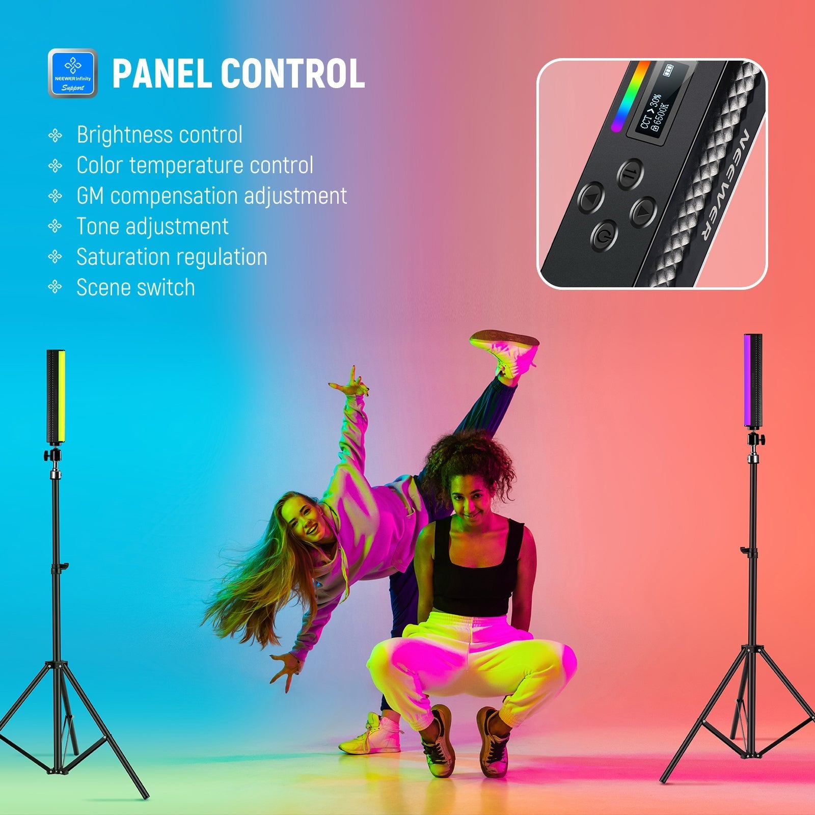 NEEWER TL20C RGB Magnetic Handheld Light Wand