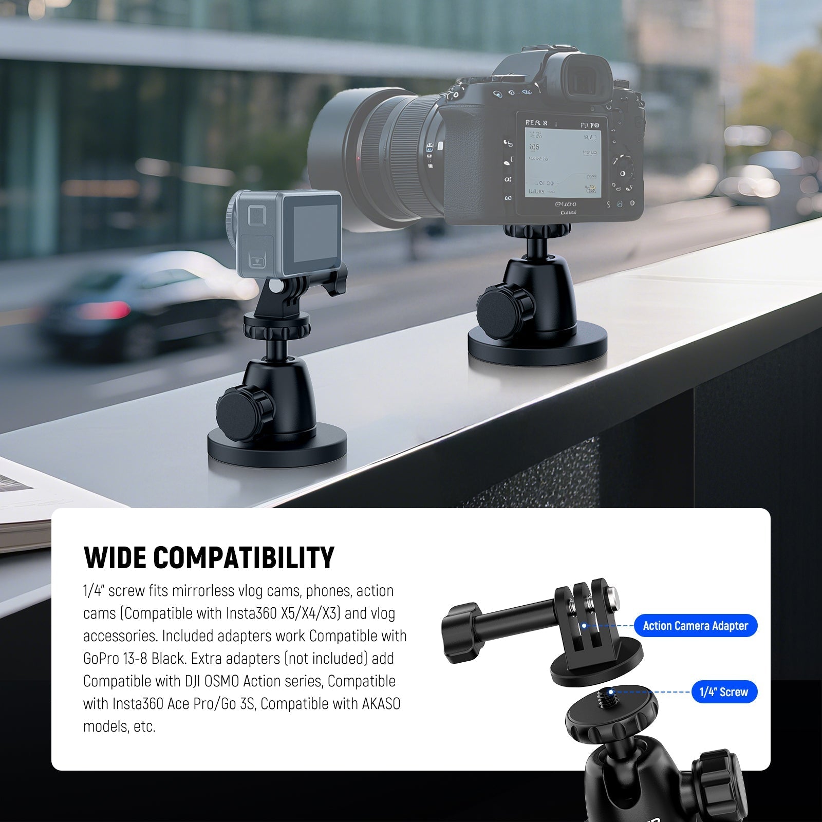 NEEWER BASICS GP-101 Magnetic Camera Mount for Action Camera
