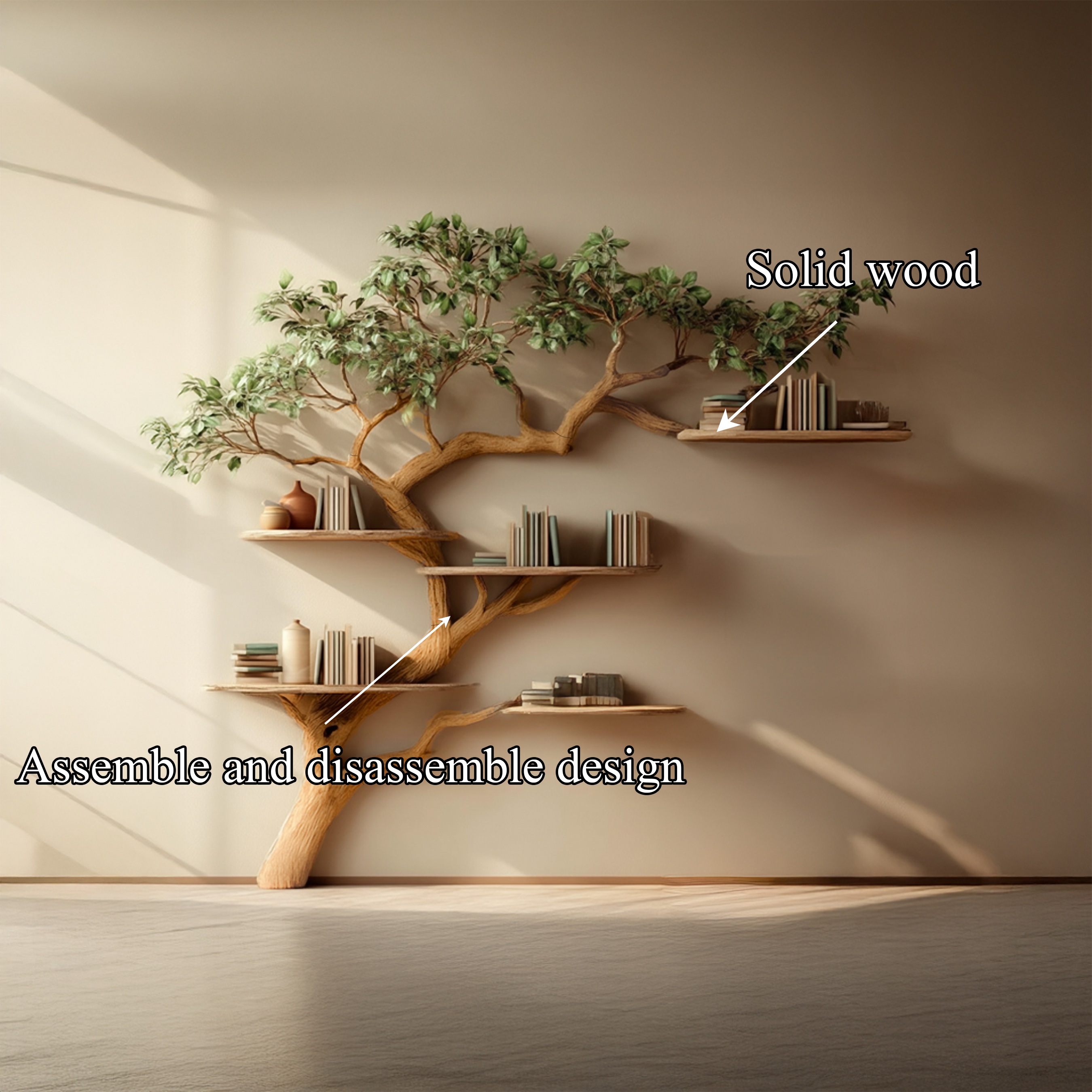 Midcentury Tree Bookshelf Living Bedroom