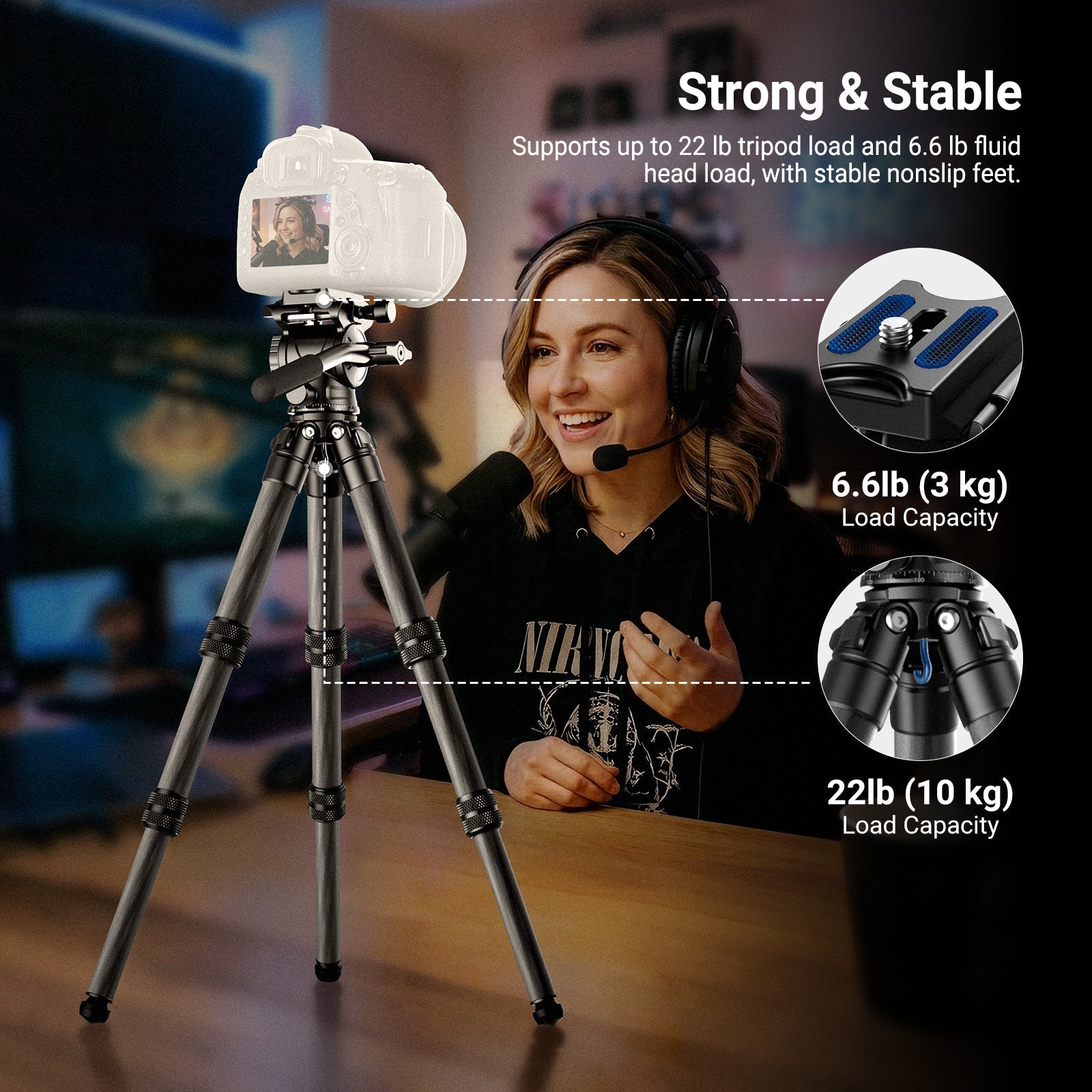 NEEWER TP10 Carbon Fiber Desktop Mini Tripod
