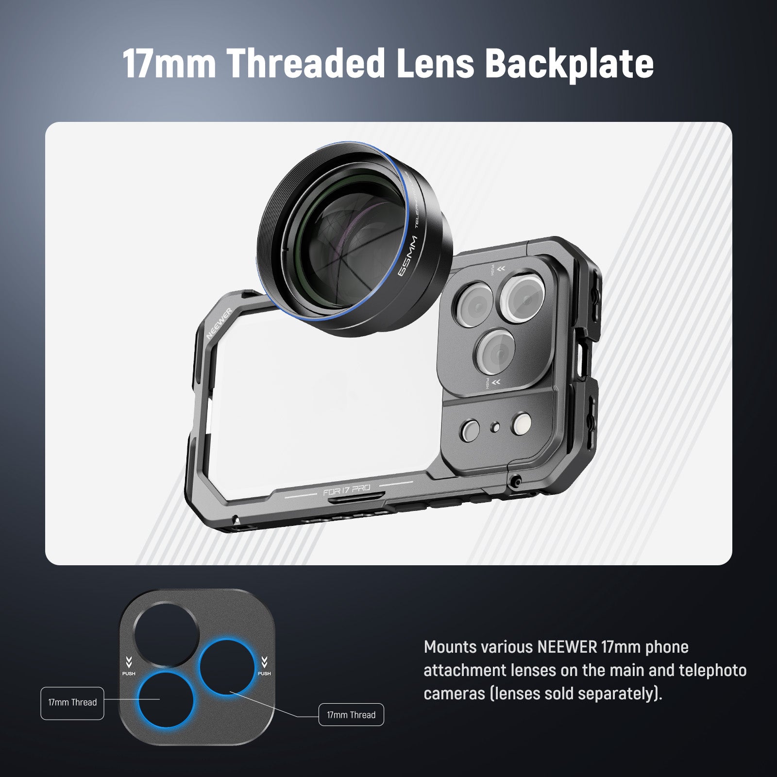 NEEWER PA143/PA144 Phone Cage Compatible with iPhone 17 Pro/Pro Max