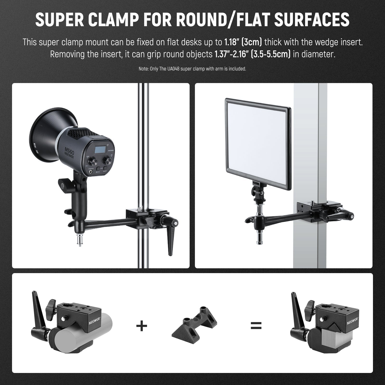 NEEWER UA048 Super Clamp with 6" Extension Arm