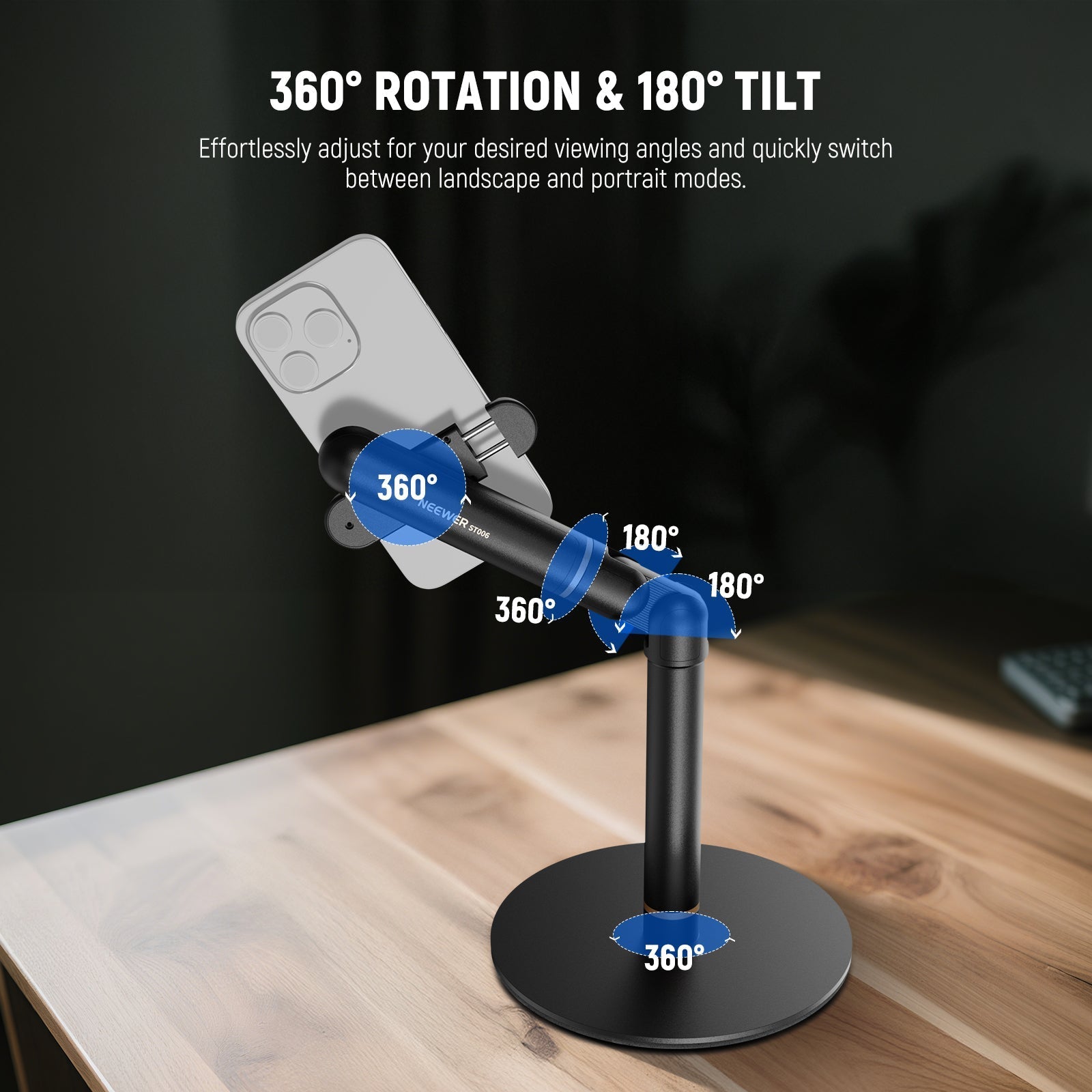 NEEWER BASICS ST006 Adjustable Phone Holder Stand for Desk