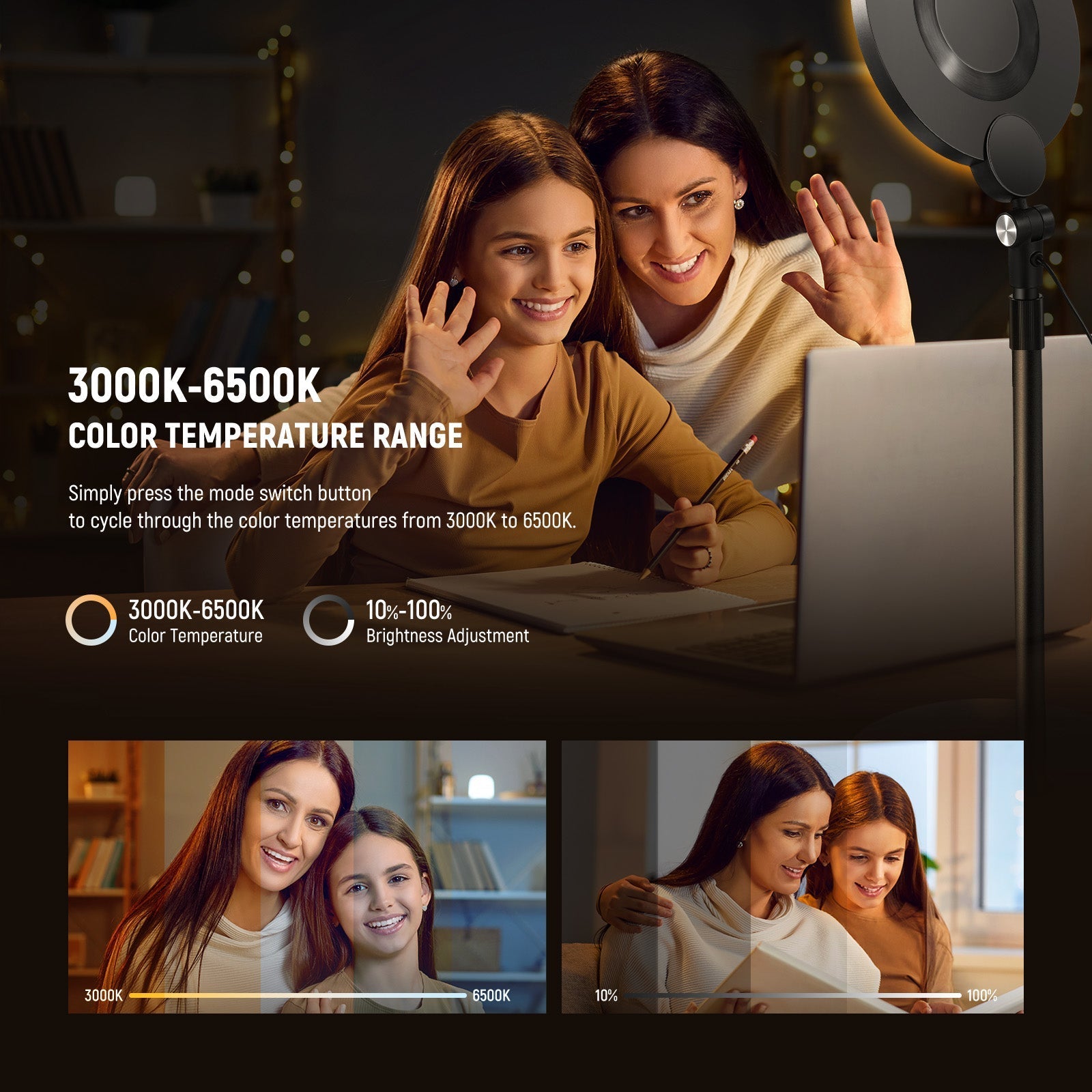 NEEWER BASICS R06 7" Desktop Phone Selfie Round LED Light Kit