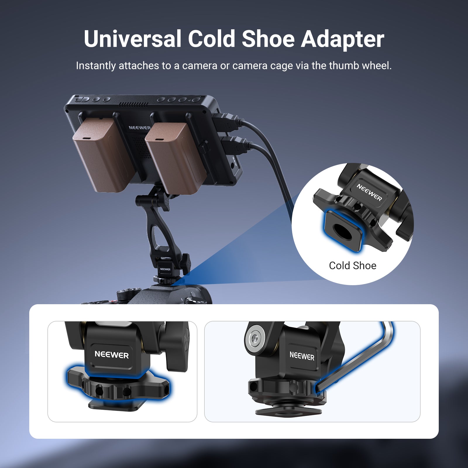NEEWER MA023 2 Axis Monitor Mount Adapter