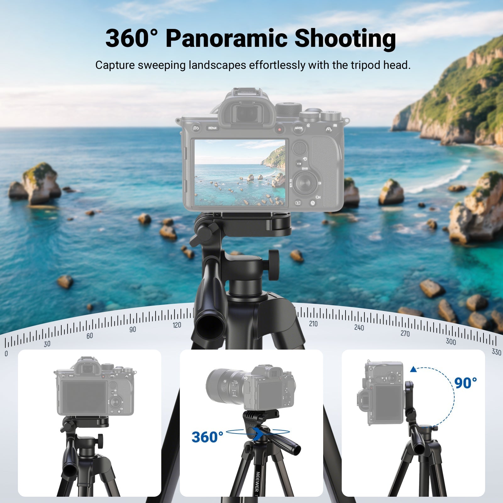 NEEWER ENTRY LEVEL VERSION TP53 57.5" Metal Travel Tripod