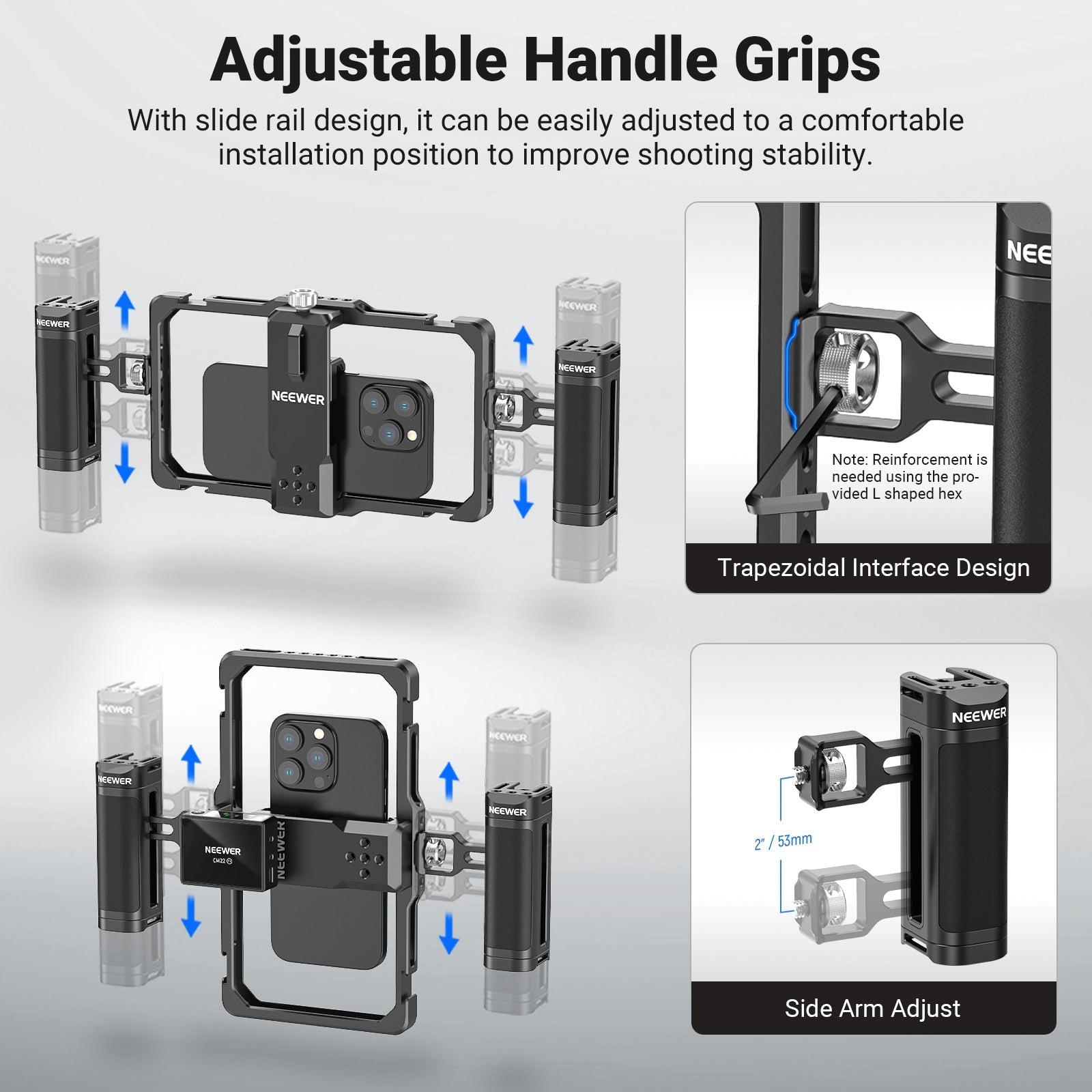 NEEWER PA009 Upgraded Phone Cage