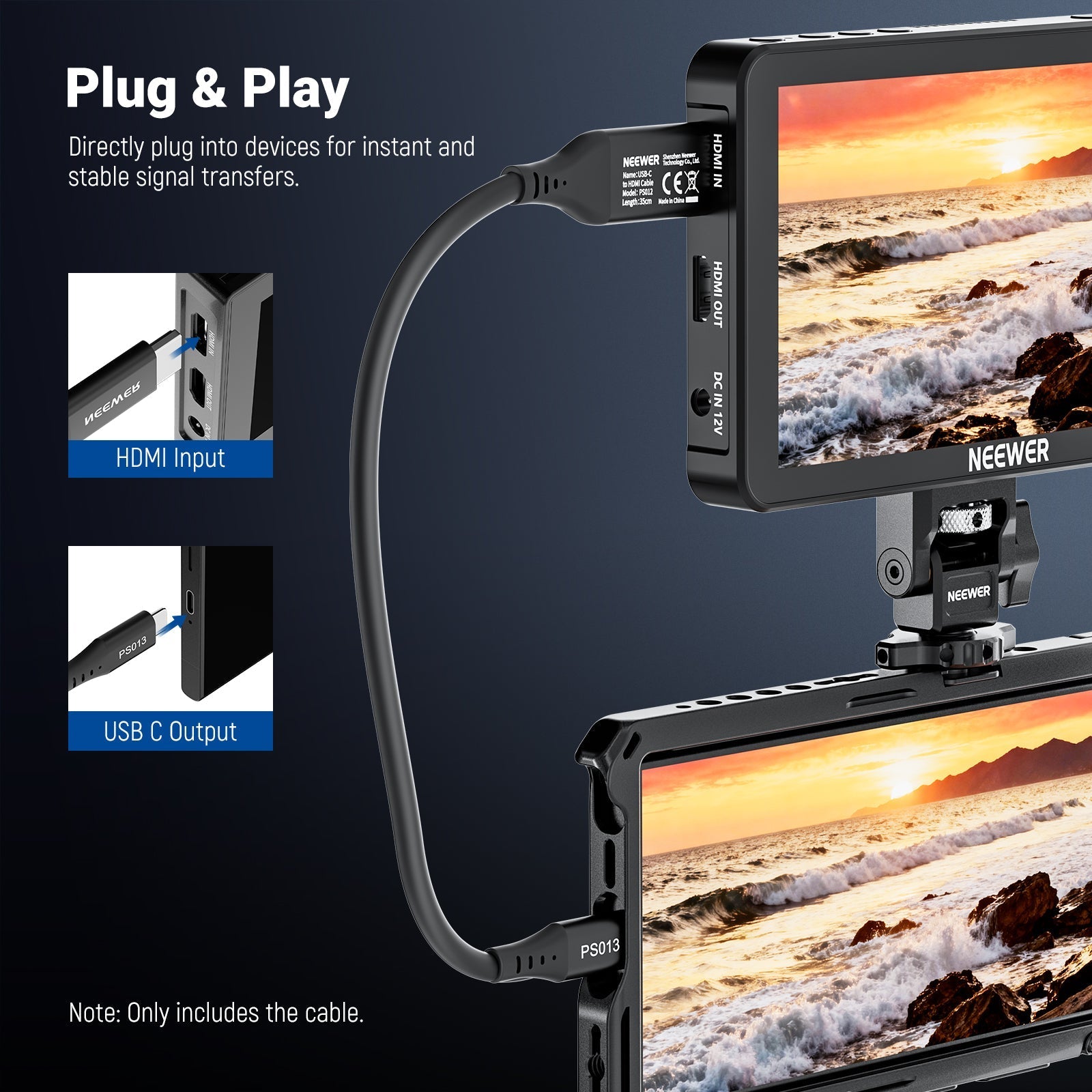 NEEWER PS012/PS013 USB C to HDMI Cable