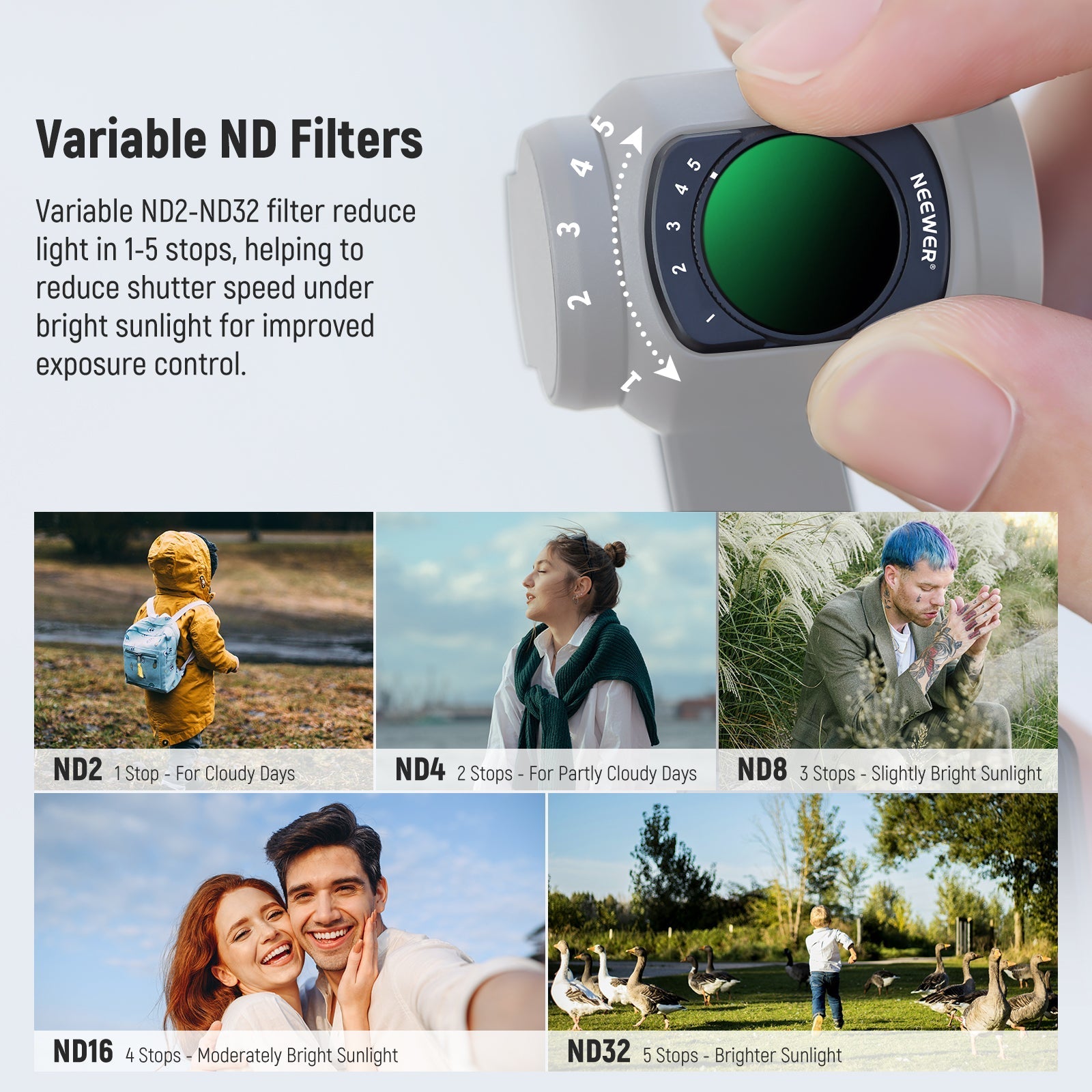 NEEWER FL-89 3-Pack Magnetic ND Filter Set for DJI Osmo Pocket 3 / Pocket 4 & Xtra Muse
