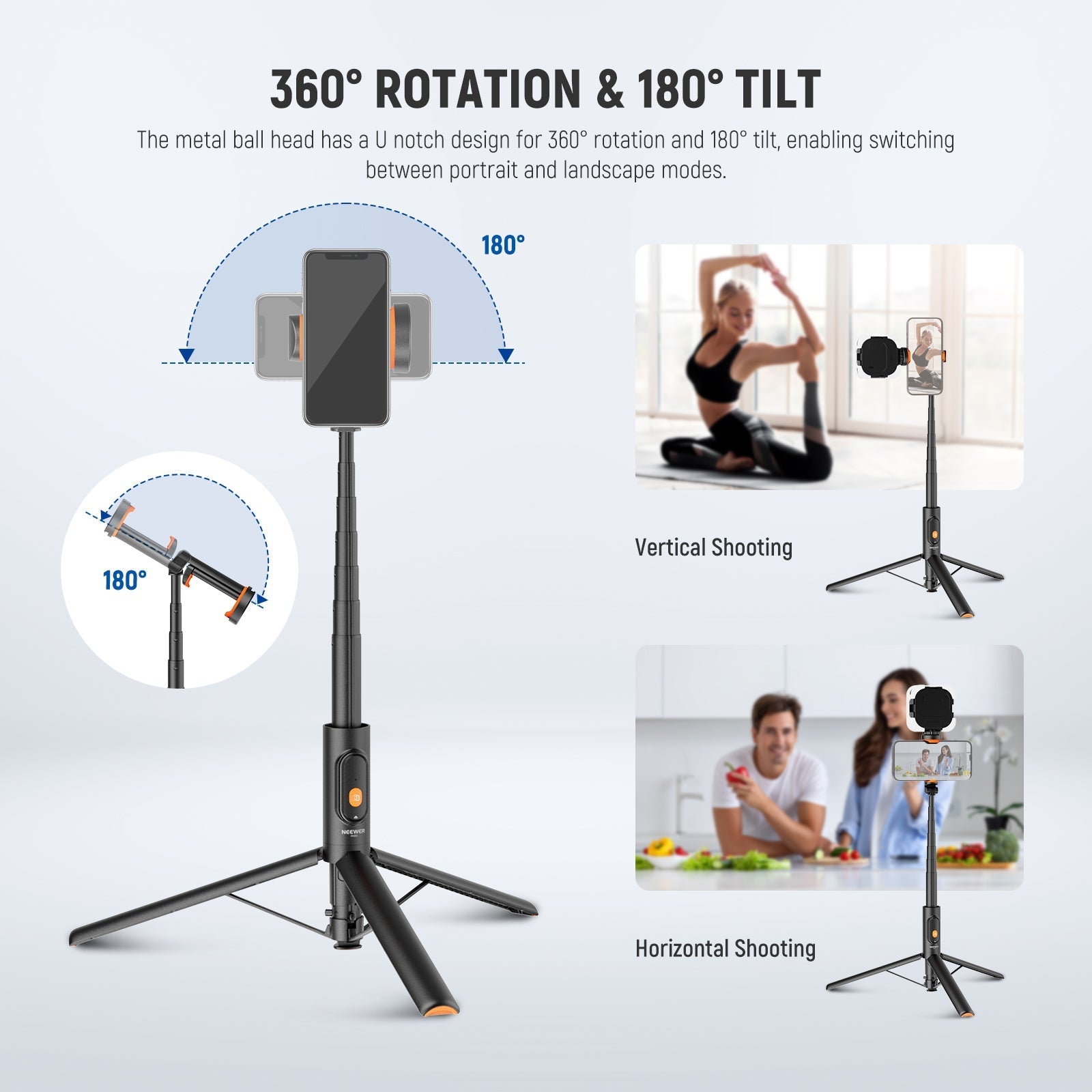 NEEWER BASICS PA992 57.9" Quick Release Selfie Stick Tripod