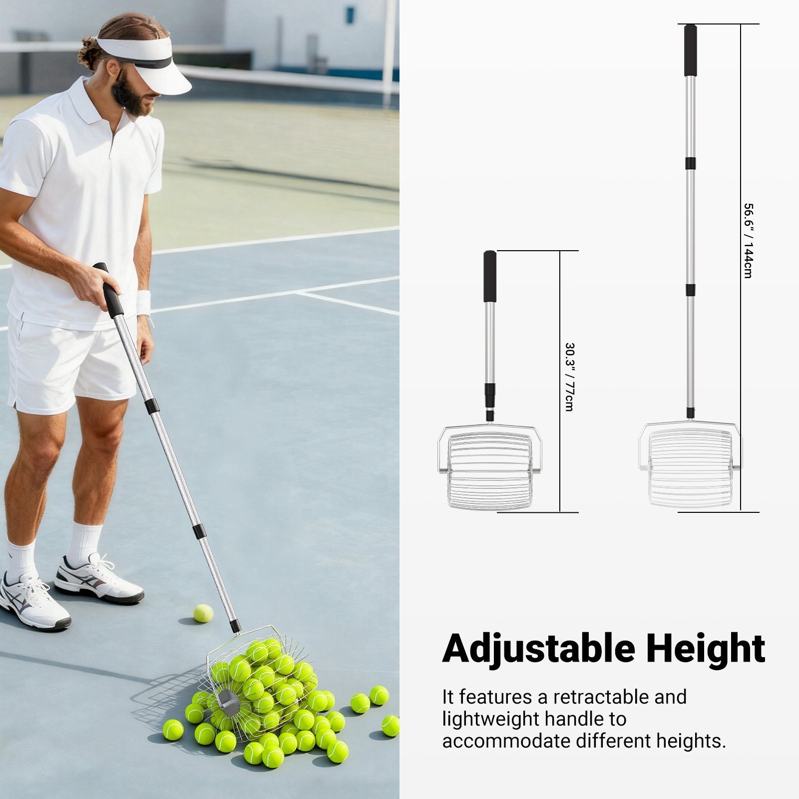 NEEWER BASICS TB05S Tennis Ball Pickleball Collector Roller