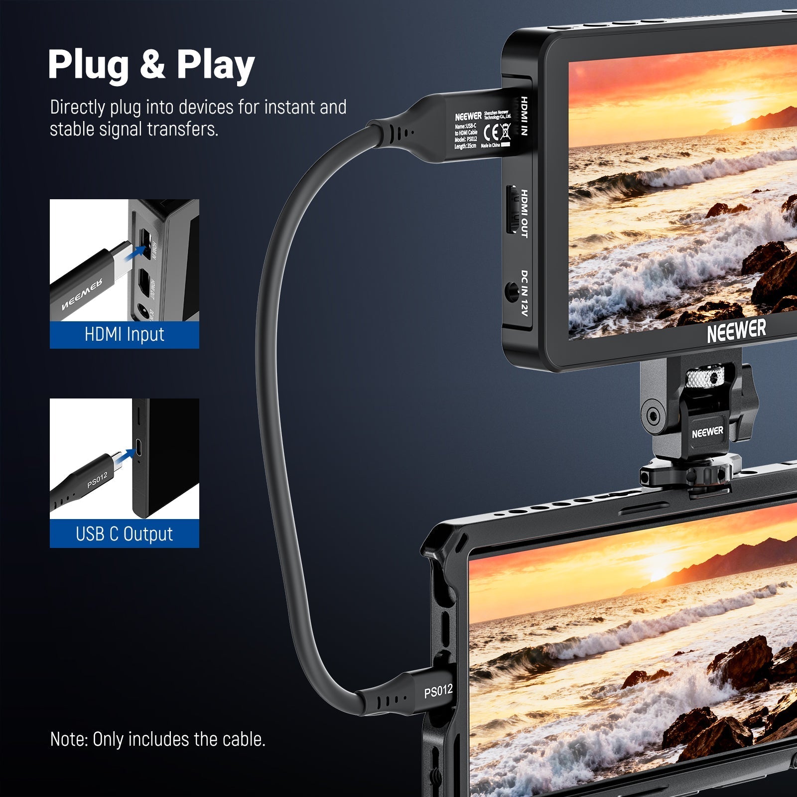 NEEWER PS012/PS013 USB C to HDMI Cable