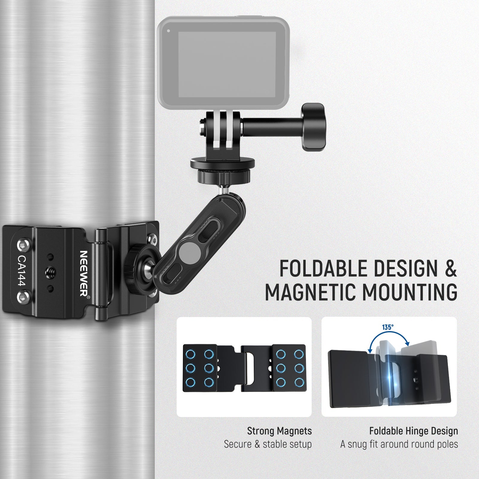 NEEWER CA144 Magnetic Fence Mount for Action Camera