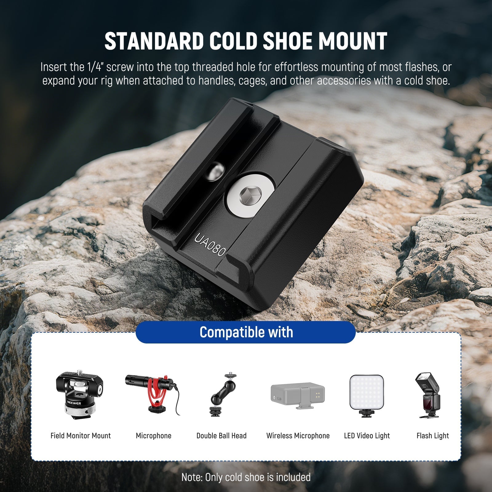 NEEWER UA080 2 Pack Cold Shoe Mount Adapter Set
