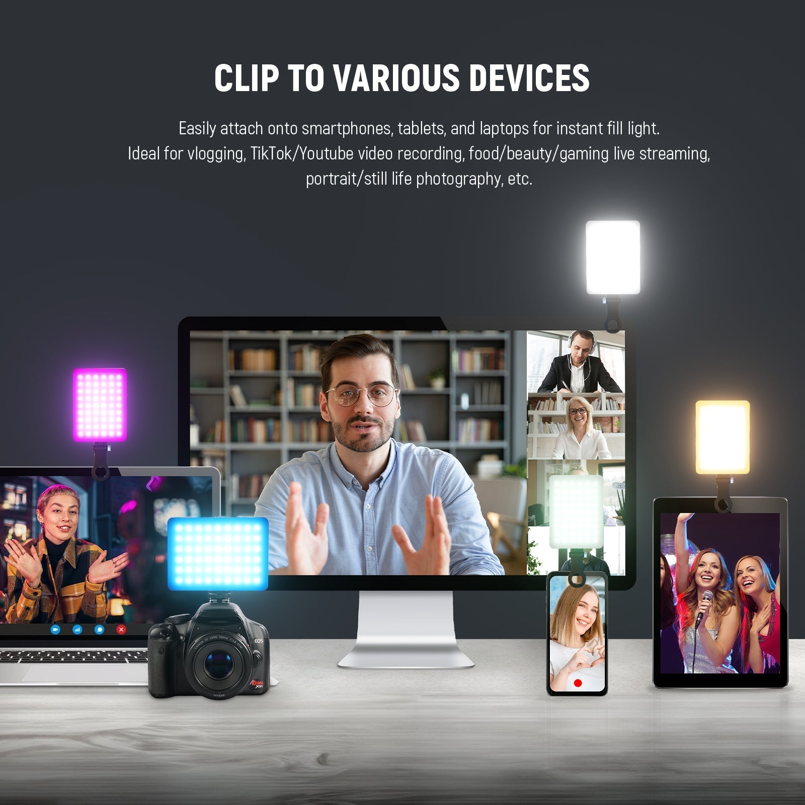 NEEWER VL67C Phone Selfie Light with APP Control