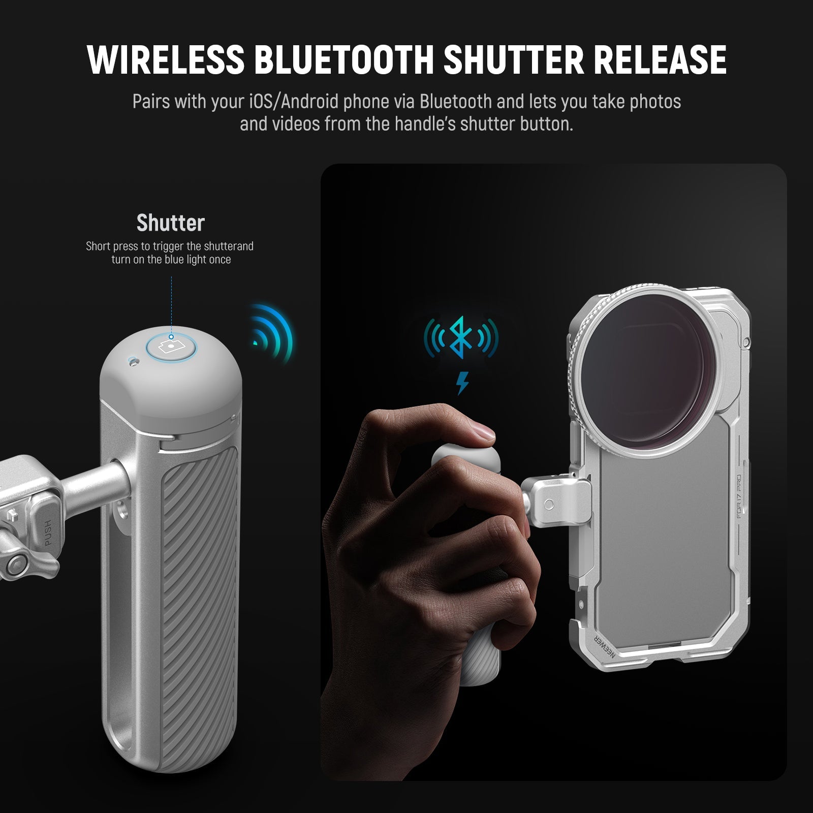 NEEWER PA045E Side Handle with Bluetooth Remote Shutter